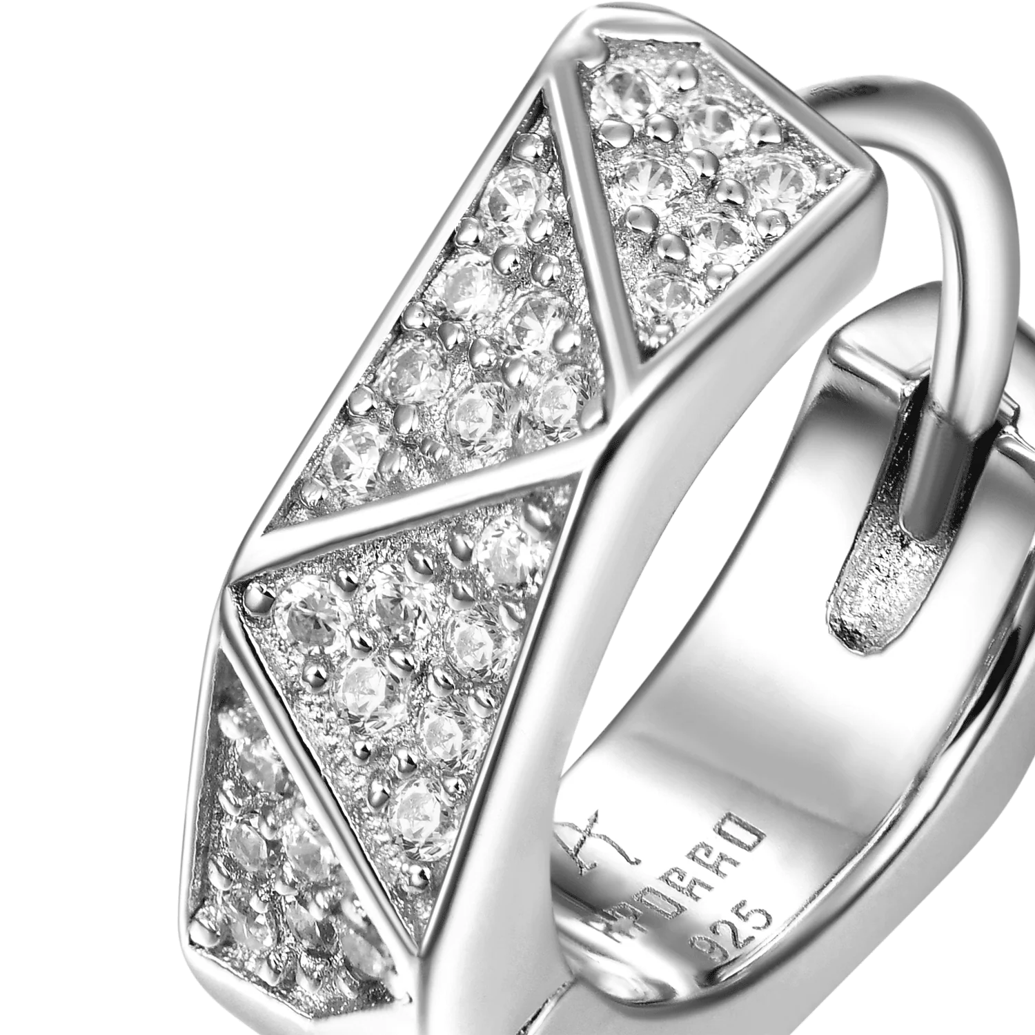 Single Pyramid Hoop Earring - Image 3