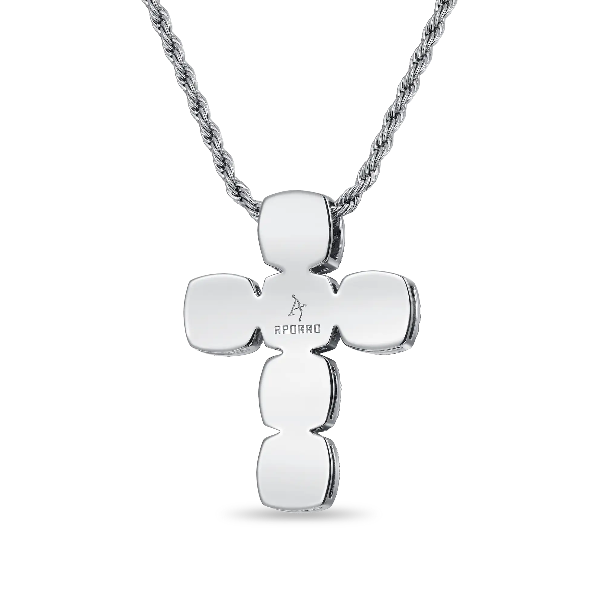 Radiant Cut Clustered Cross Pendant - Fancy Light Pink - Image 7