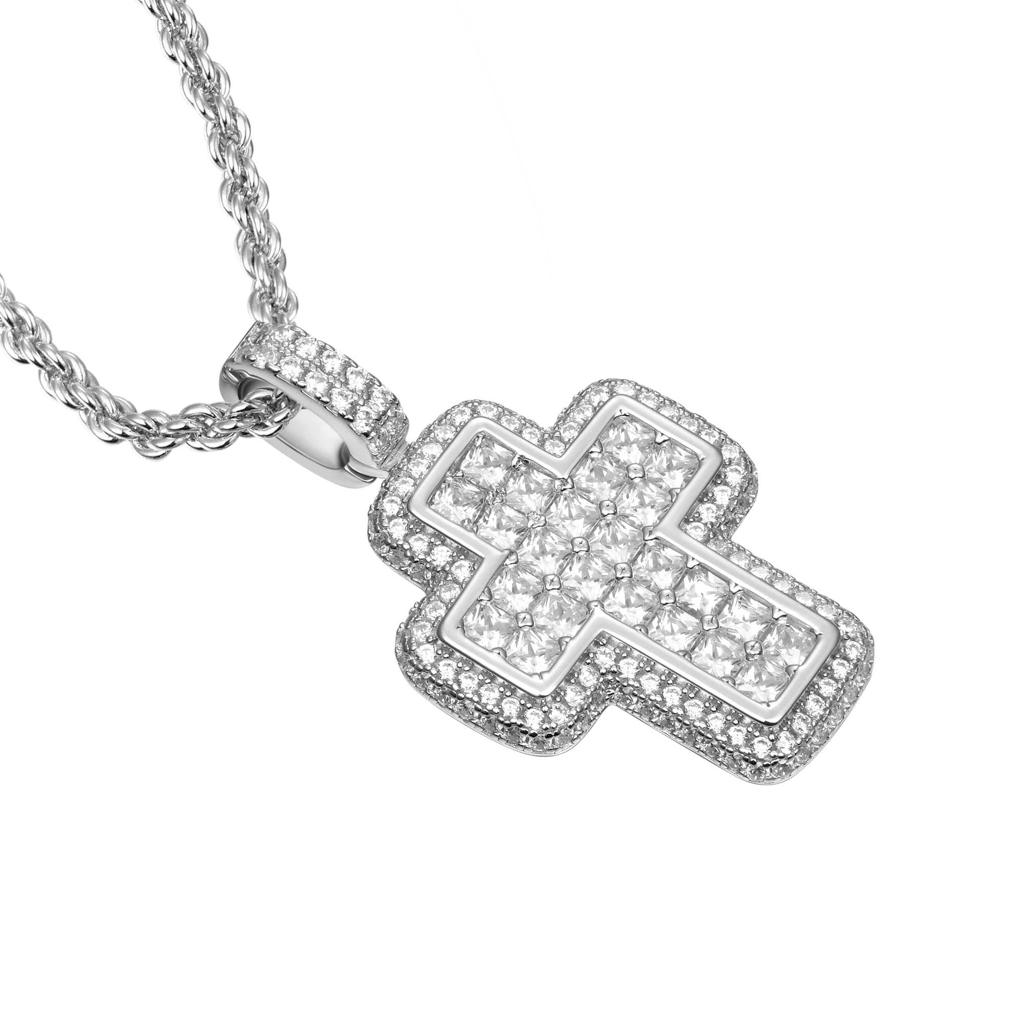Radiant Cut Cross Pendant - Image 6