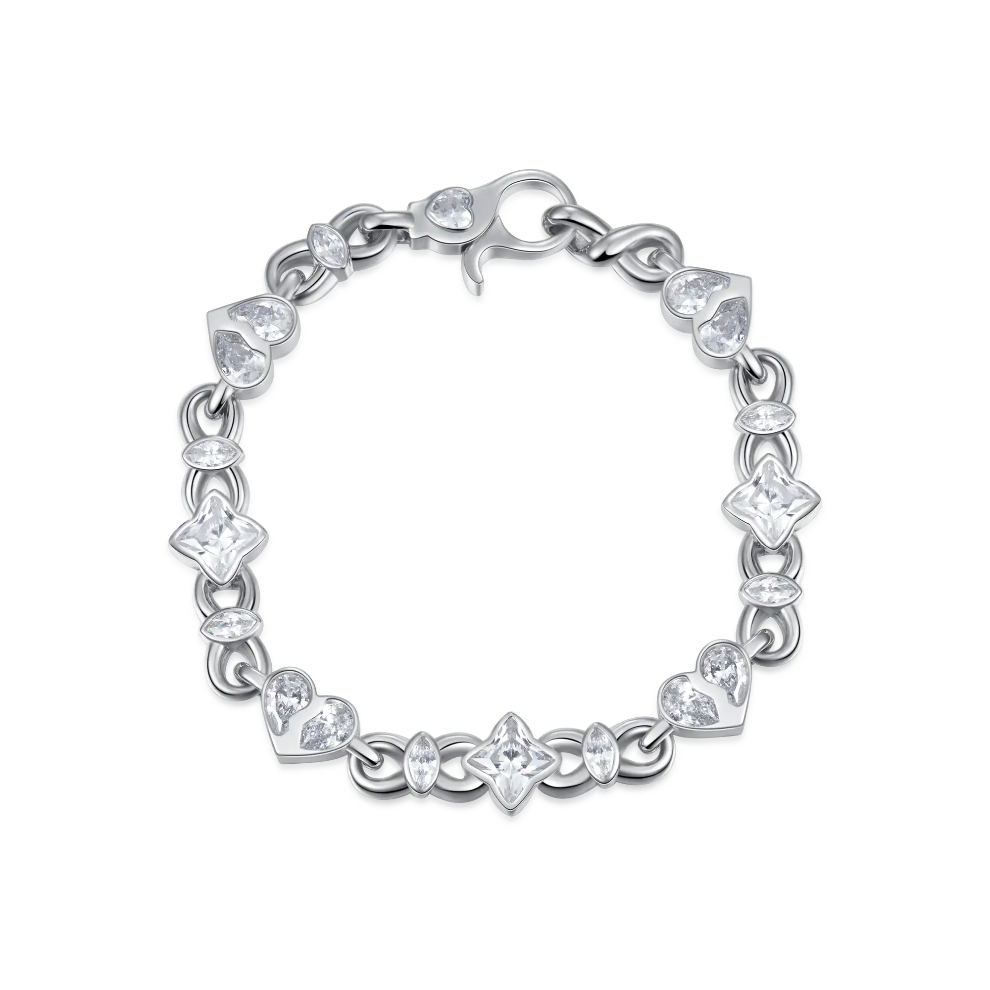Radiant Hearts Entwined Bracelet - 8mm - Image 10