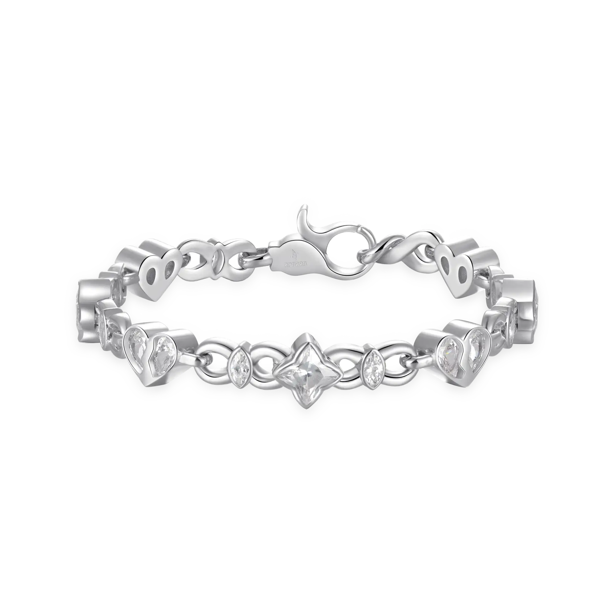 Radiant Hearts Entwined Bracelet - 8mm - Image 8