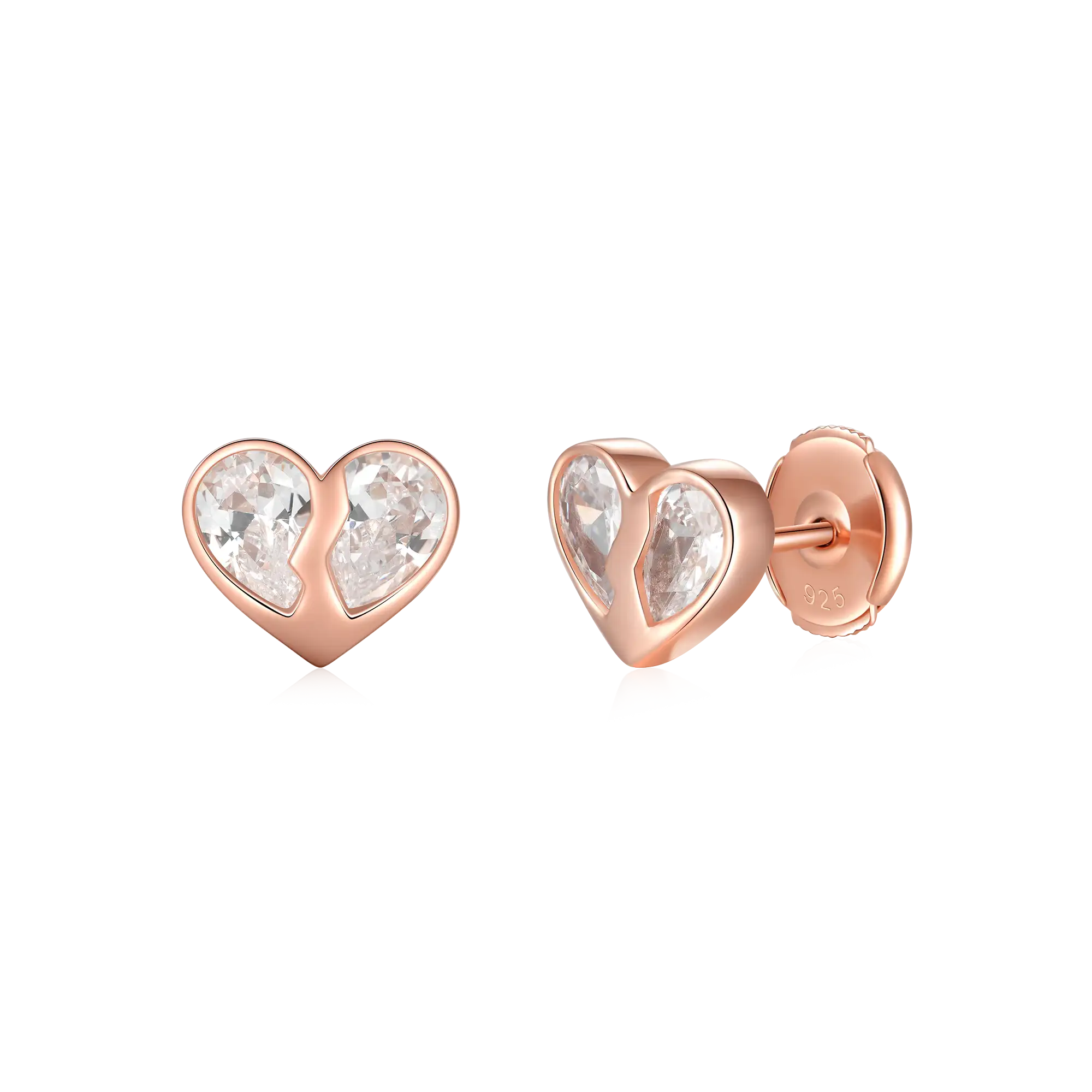 S925 Radiant Hearts Entwined Stud Earrings