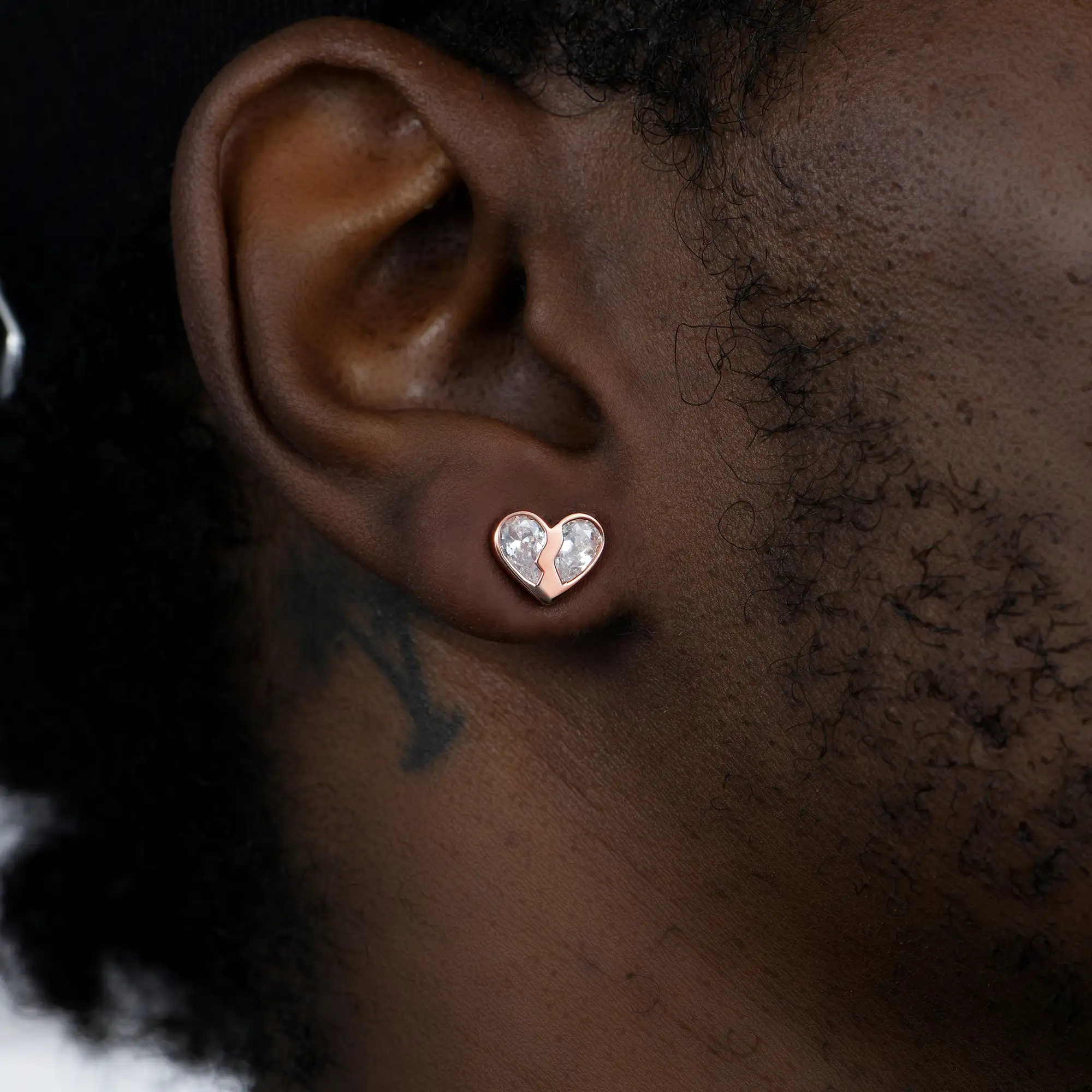 S925 Radiant Hearts Entwined Stud Earrings - Image 2