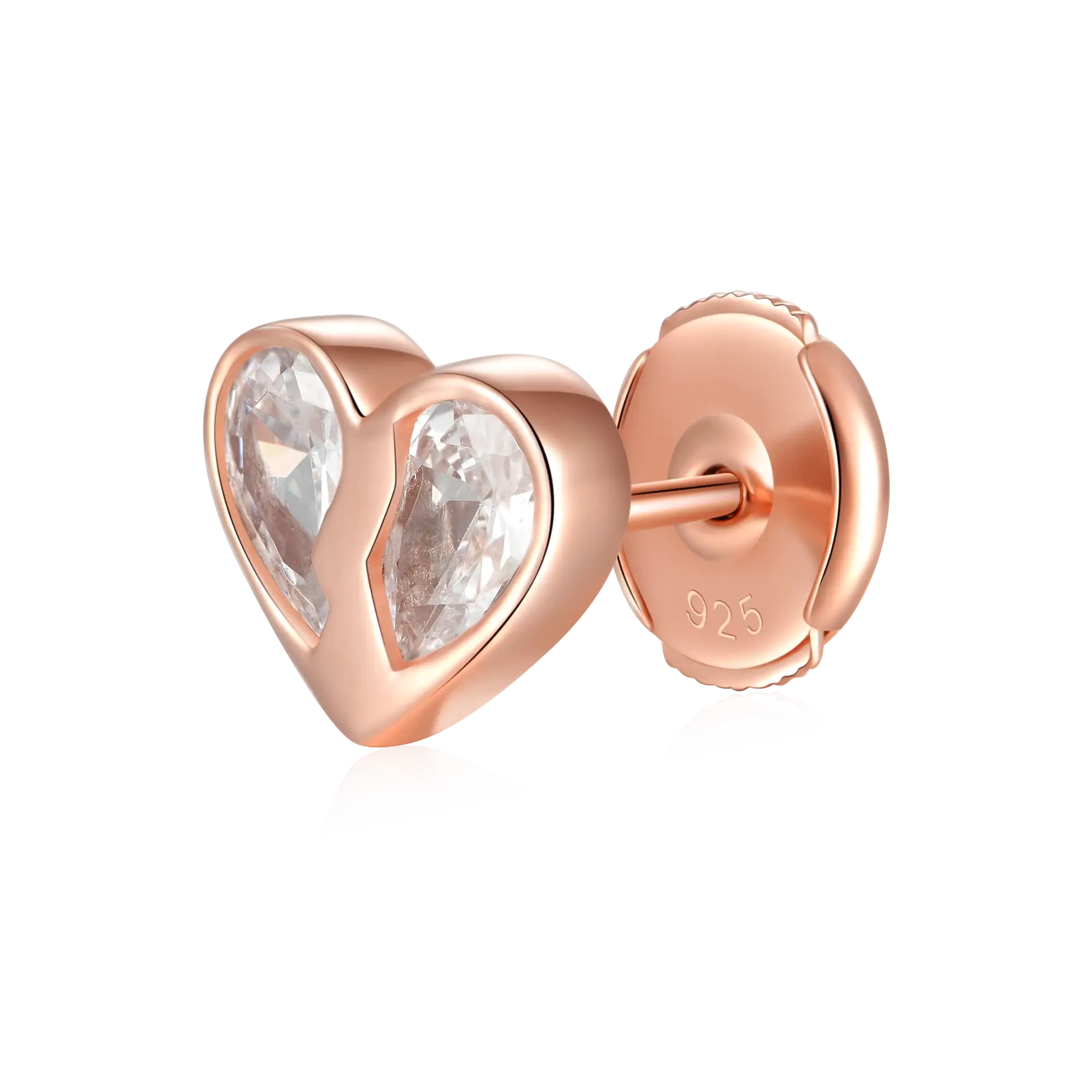 S925 Radiant Hearts Entwined Stud Earrings - Image 4