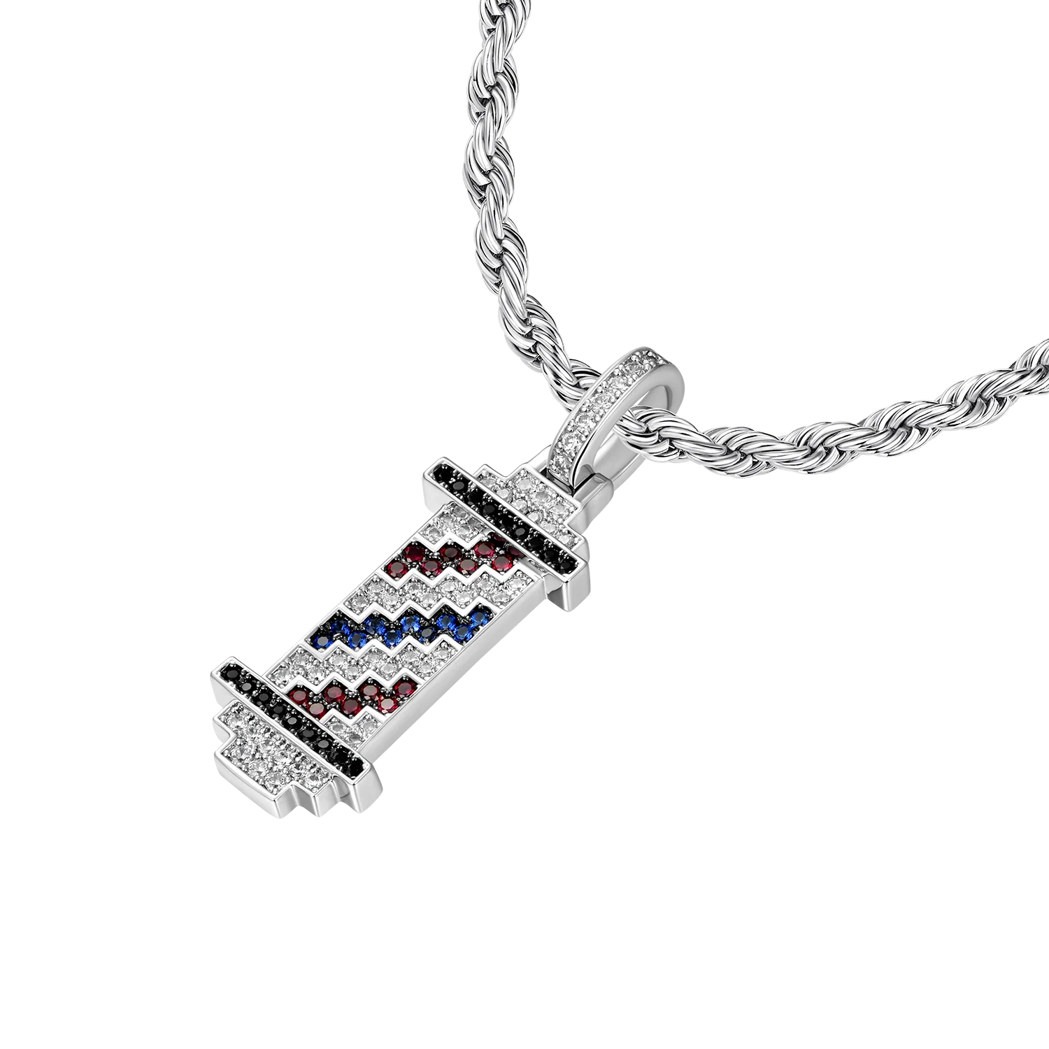 Retro Pixel Barber's pole Pendant - Image 6