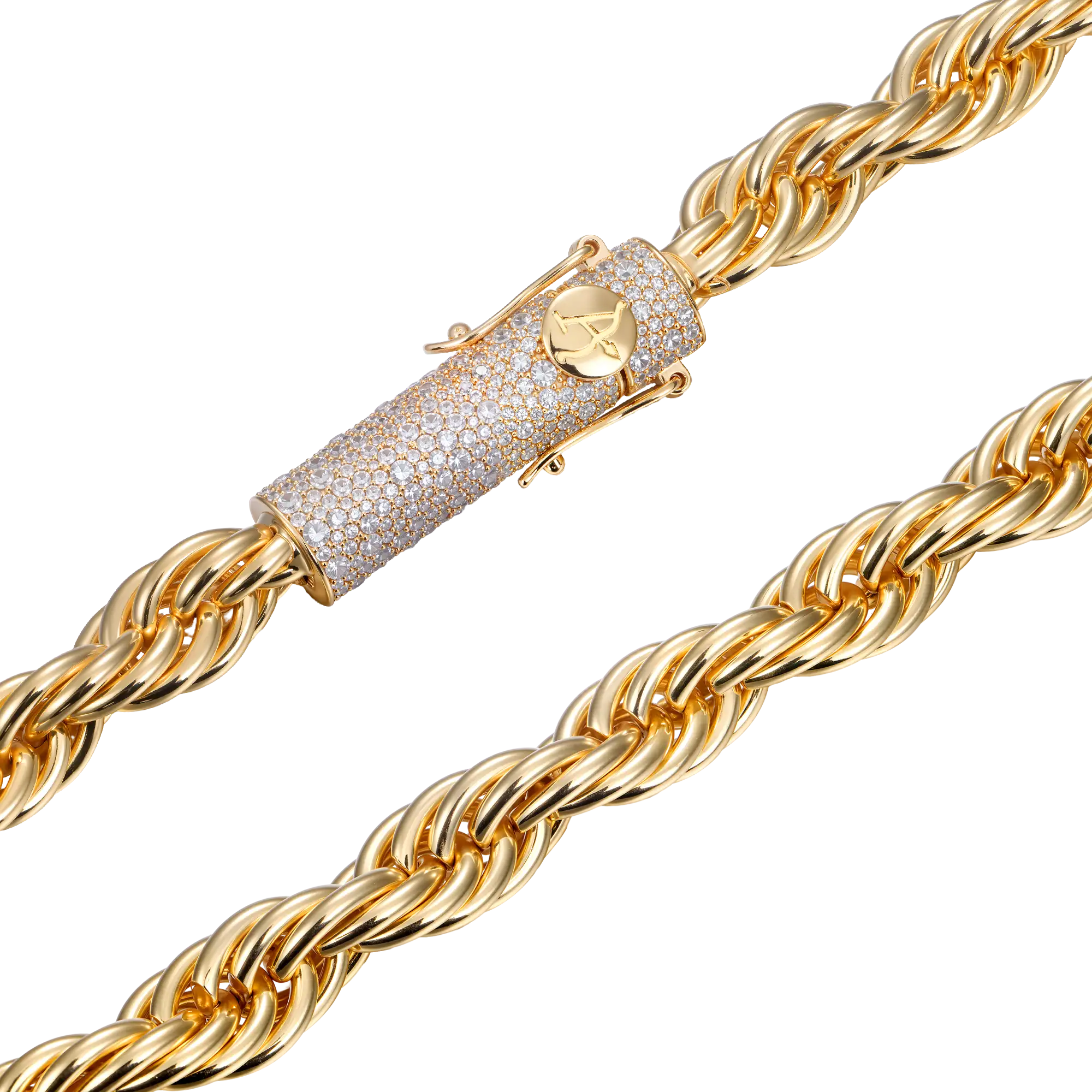 Rope Chain With Iced Clasp - 10mm - Image 4