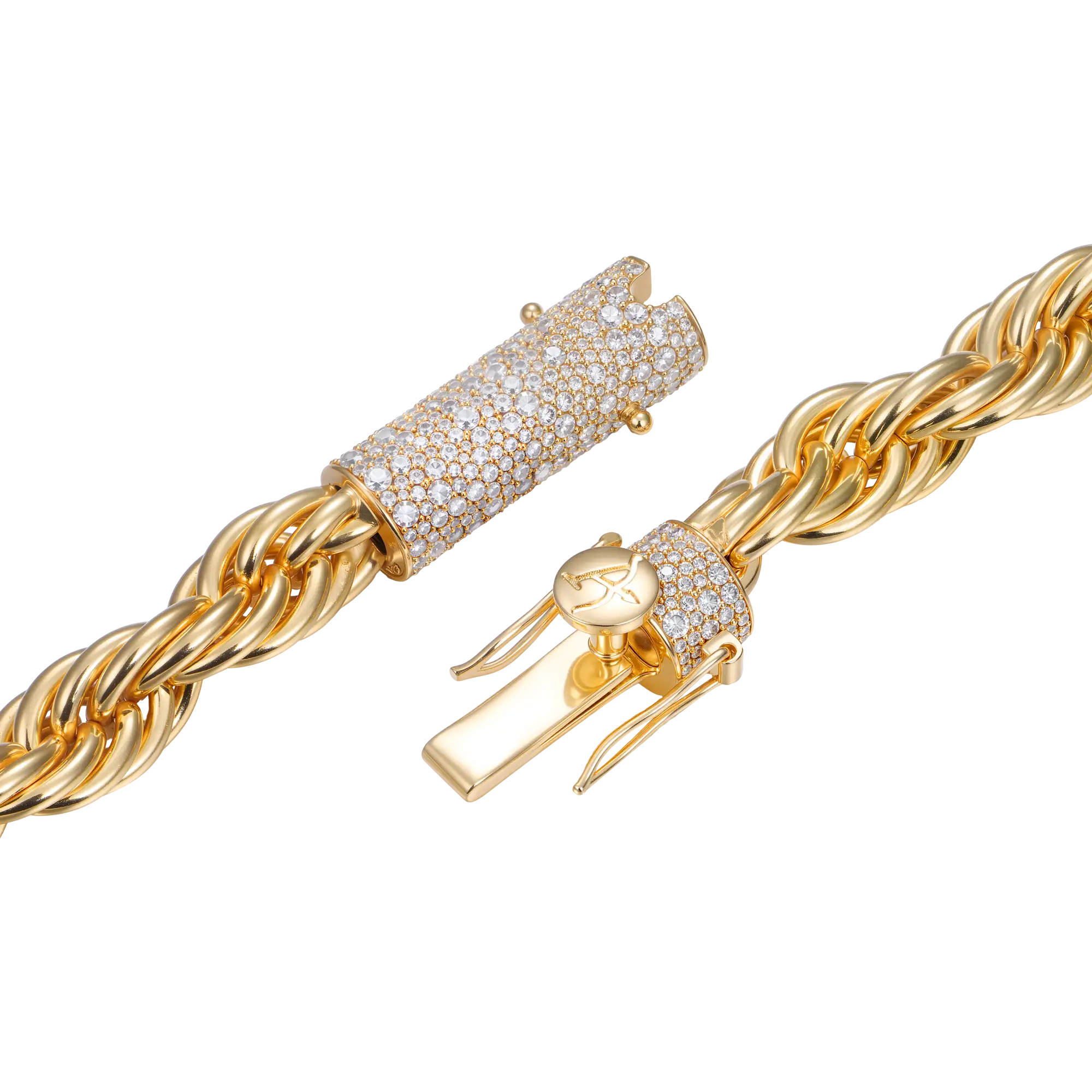 Rope Chain With Iced Clasp - 10mm - Image 5
