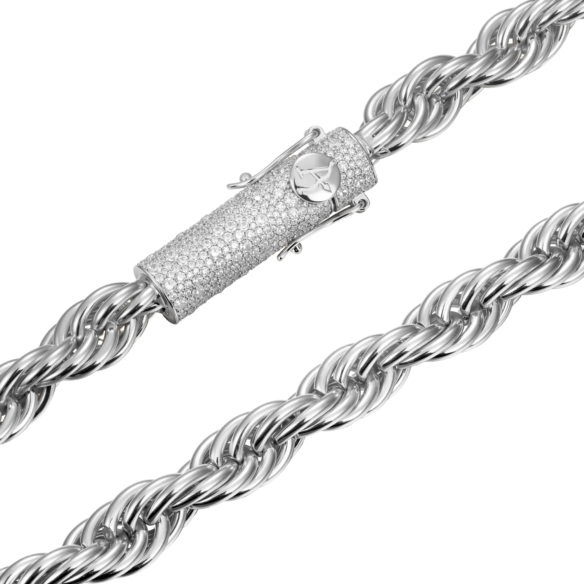 Rope Chain With Iced Clasp - 10mm - Image 9