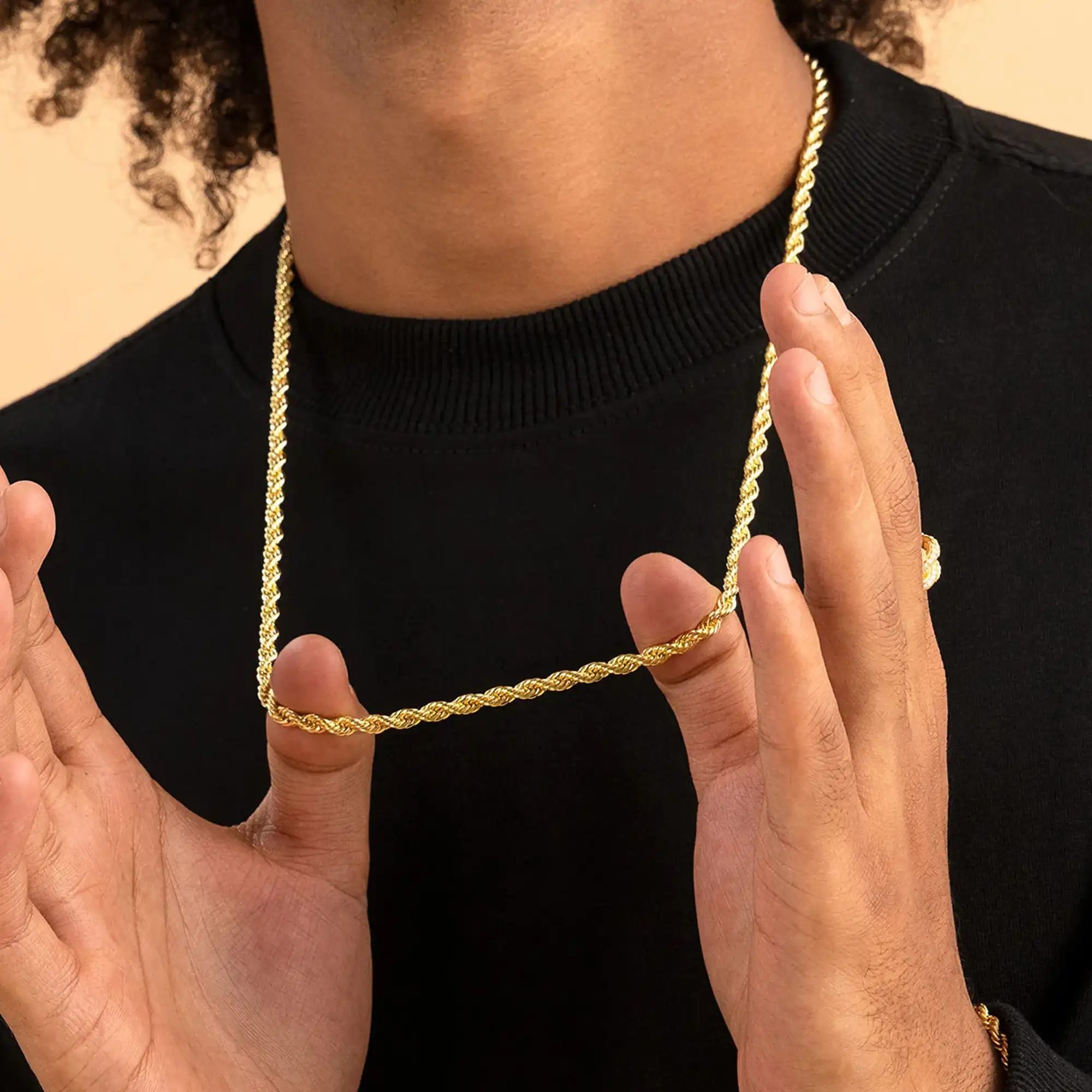 Rope Yellow Gold Chain - 3.5mm - Image 2