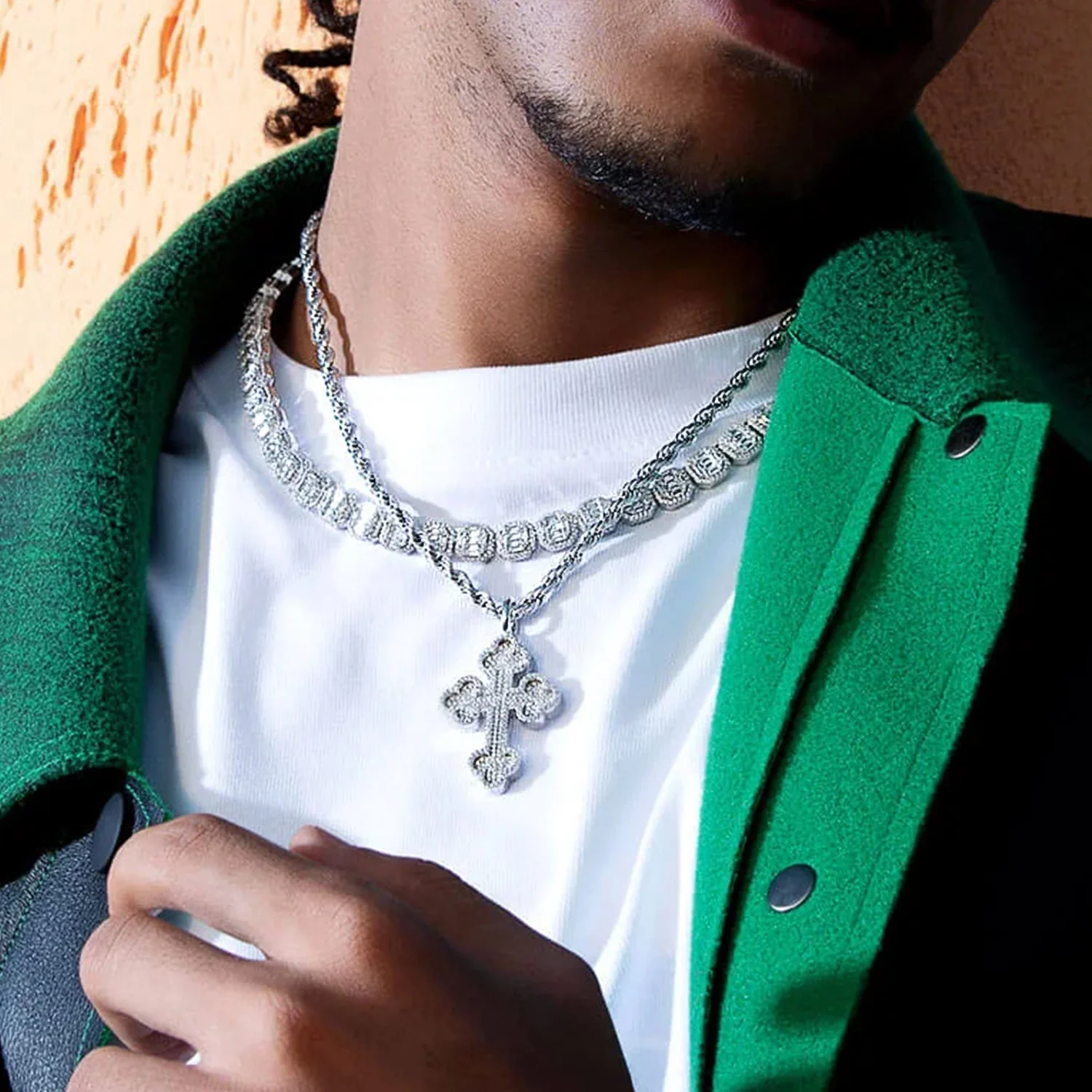 Round Cut Bottoni Cross Pendant - Image 7