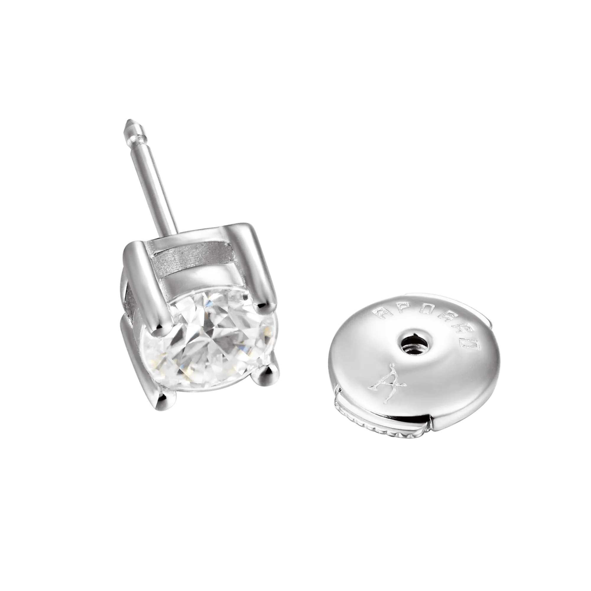 Round Cut Moissanite Stud Earring - Single - Image 9