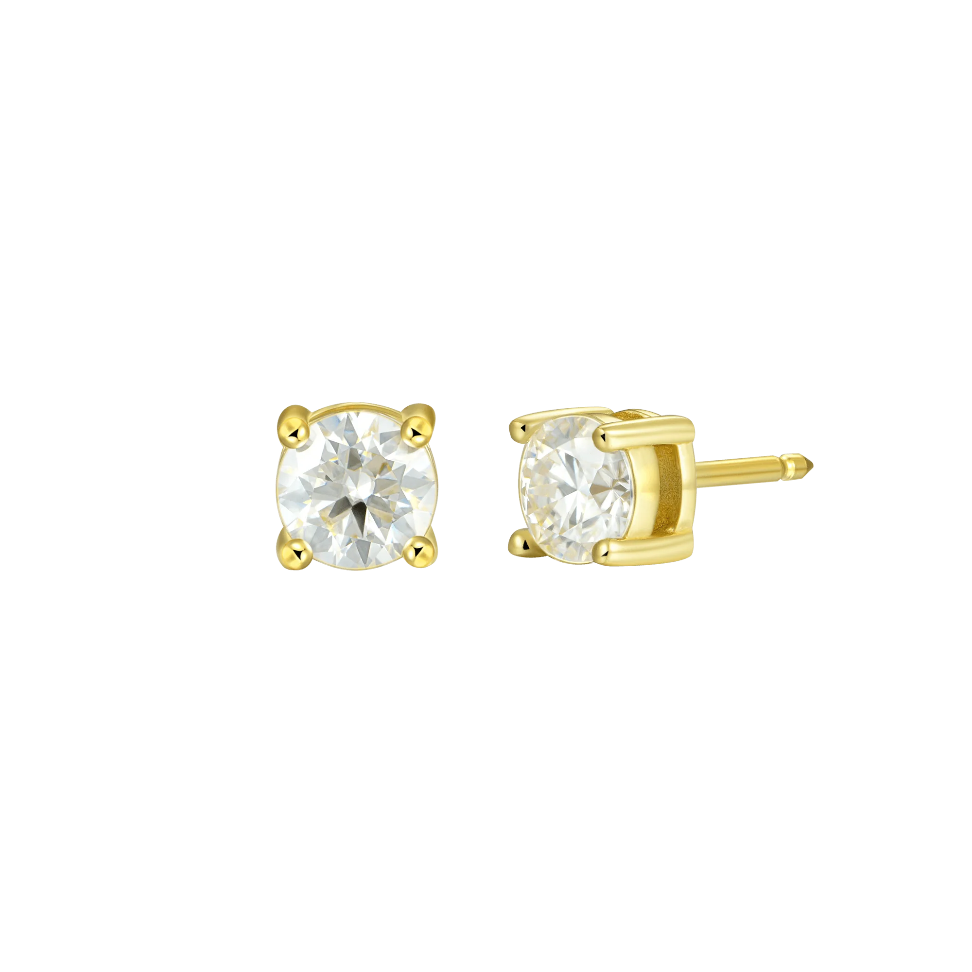 Round Cut Moissanite Stud Earring - Single - Image 6