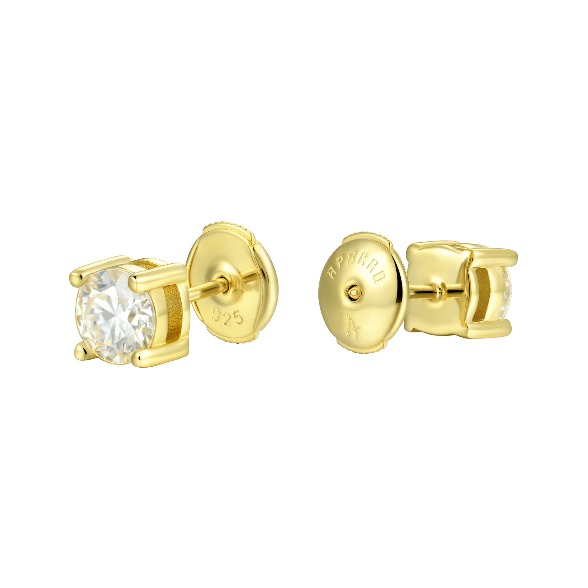 Round Cut Moissanite Stud Earring - Single - Image 7