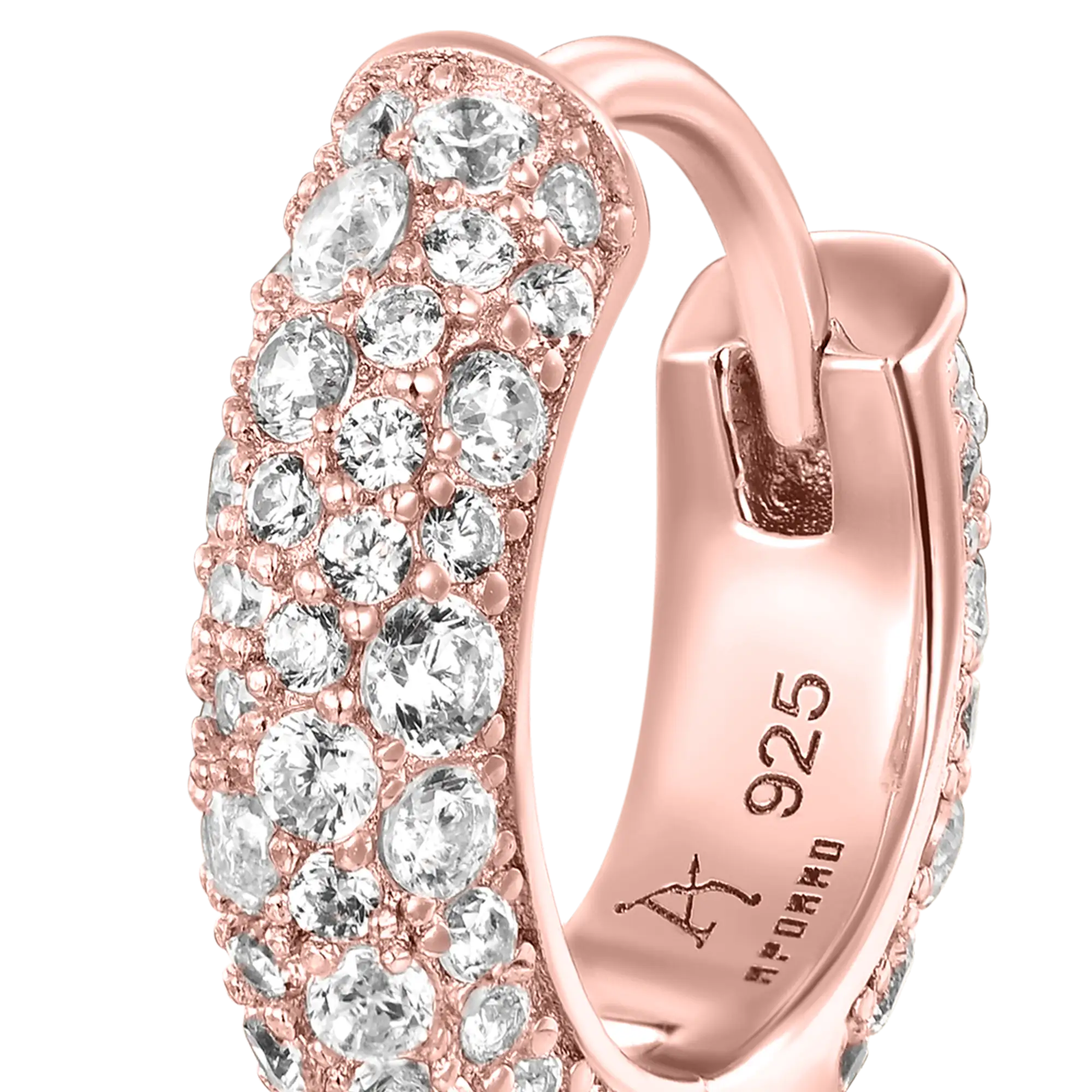 S925 Round Paved Hoop Earrings - Image 21