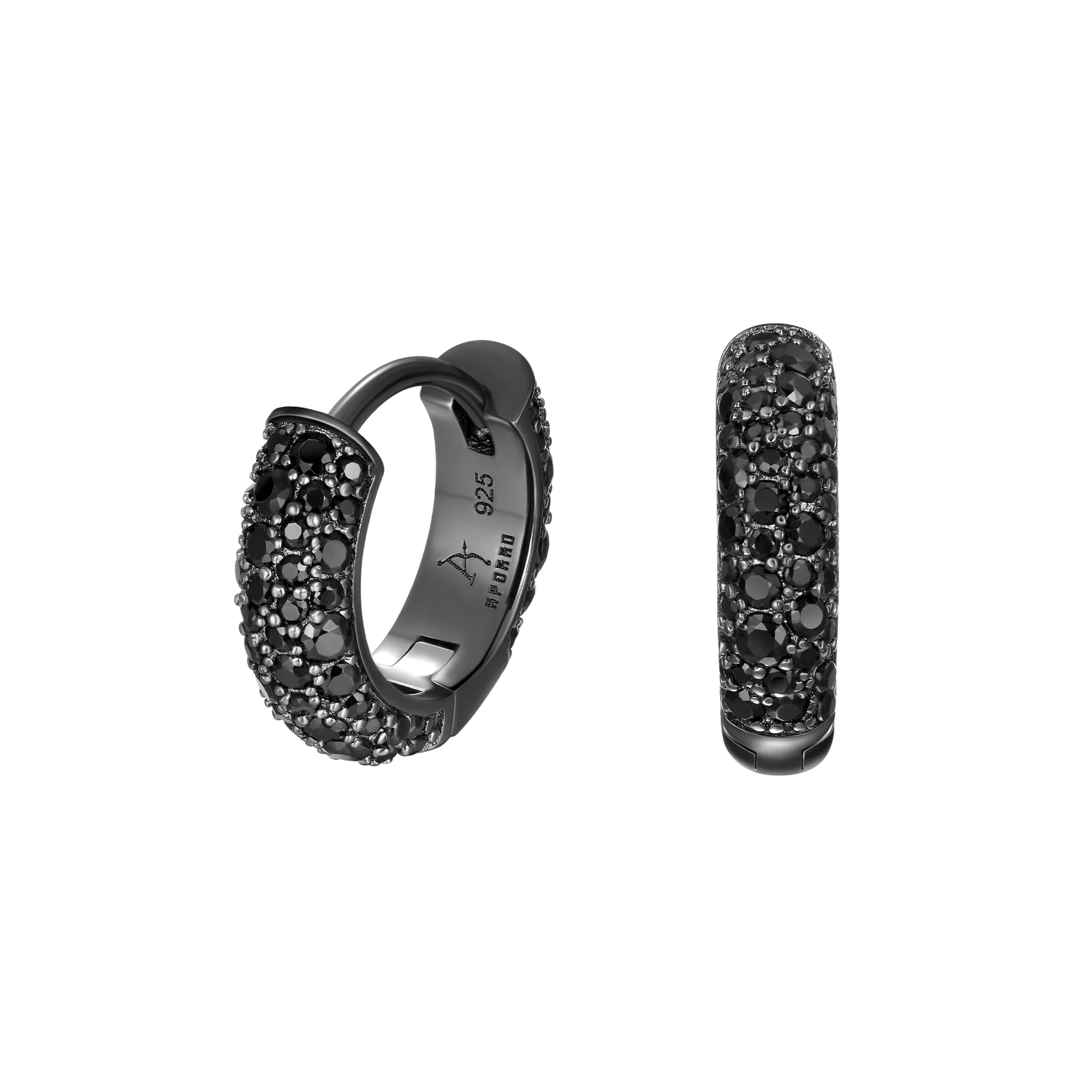 S925 Round Paved Hoop Earrings - Image 24