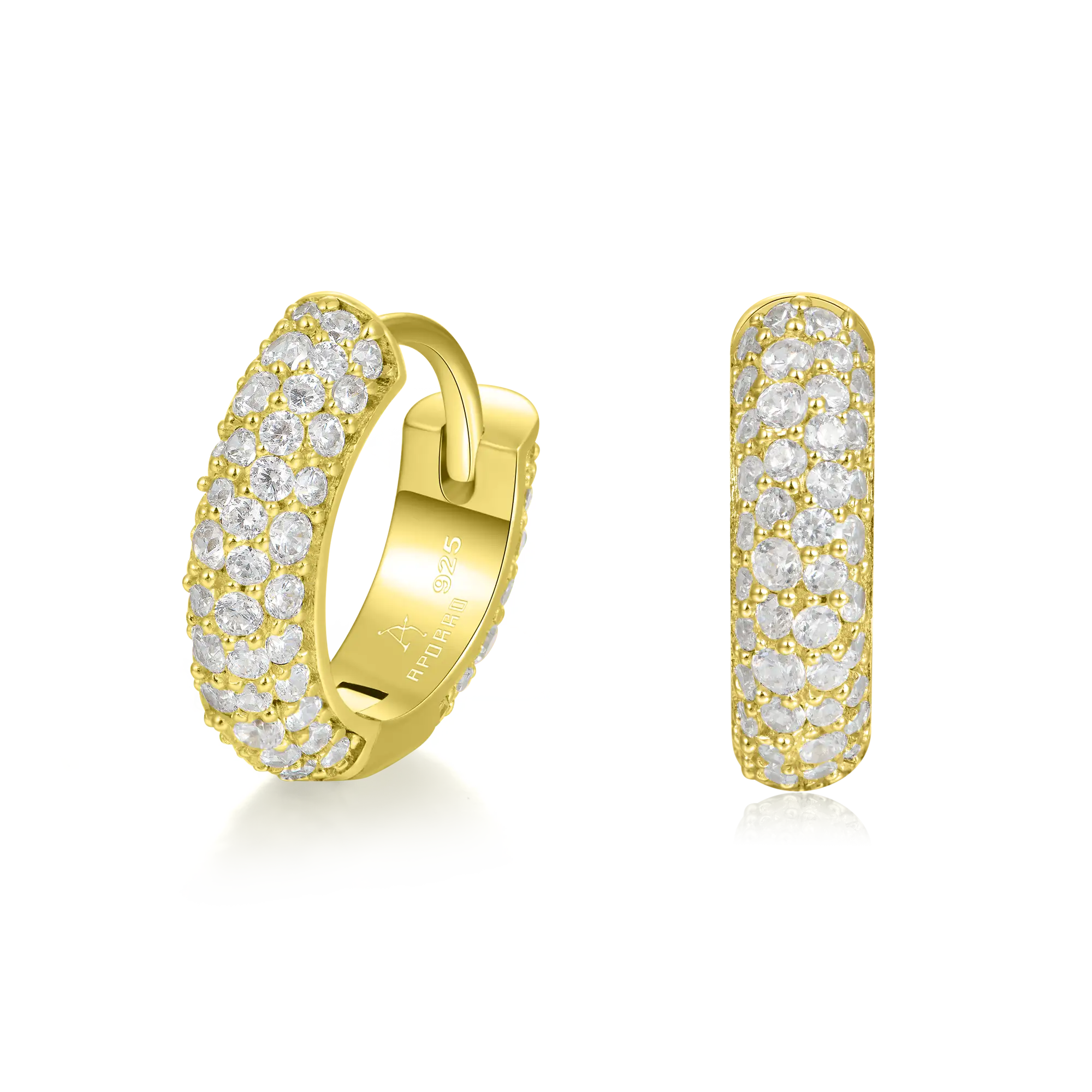 S925 Round Paved Hoop Earrings - Image 10