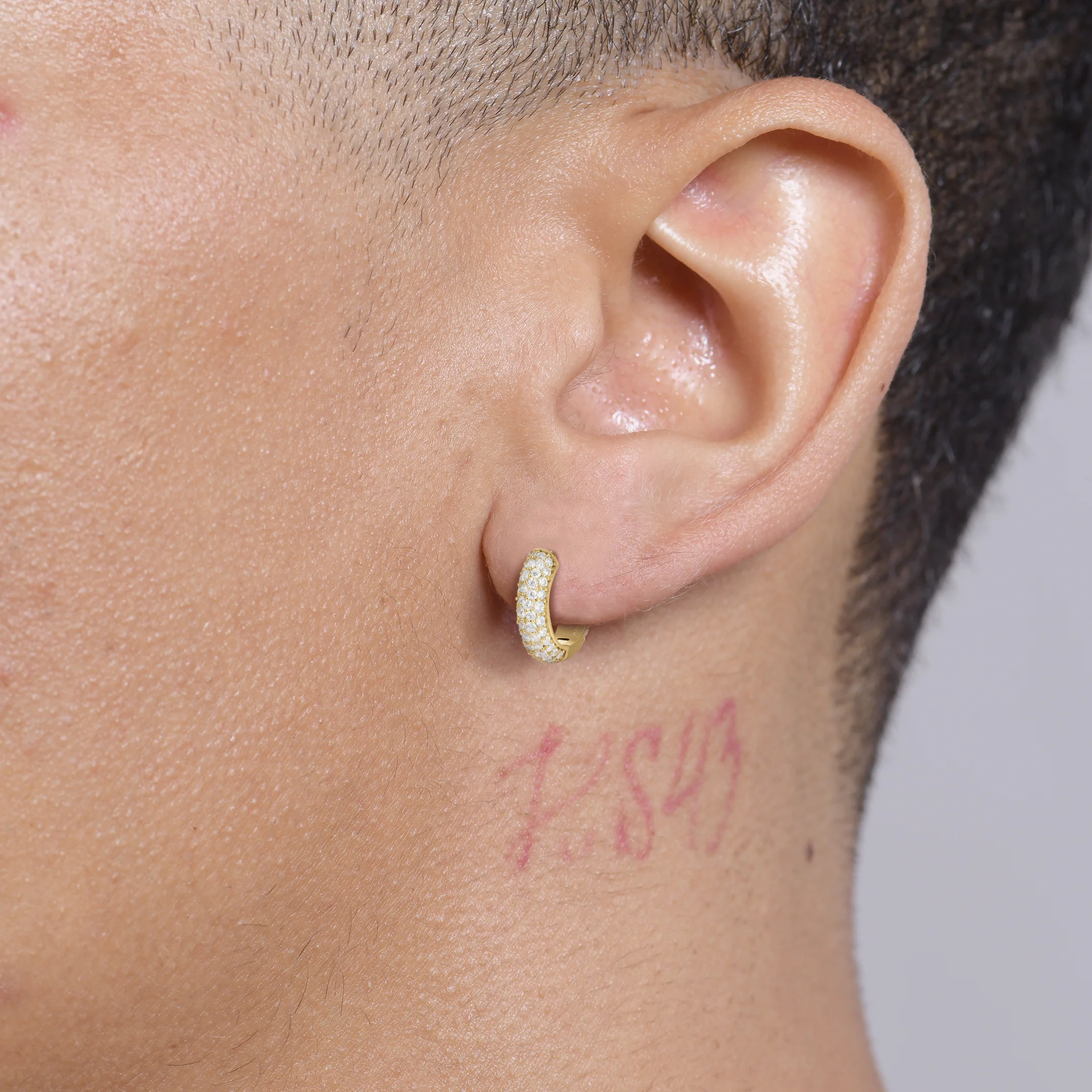 S925 Round Paved Hoop Earrings - Image 11