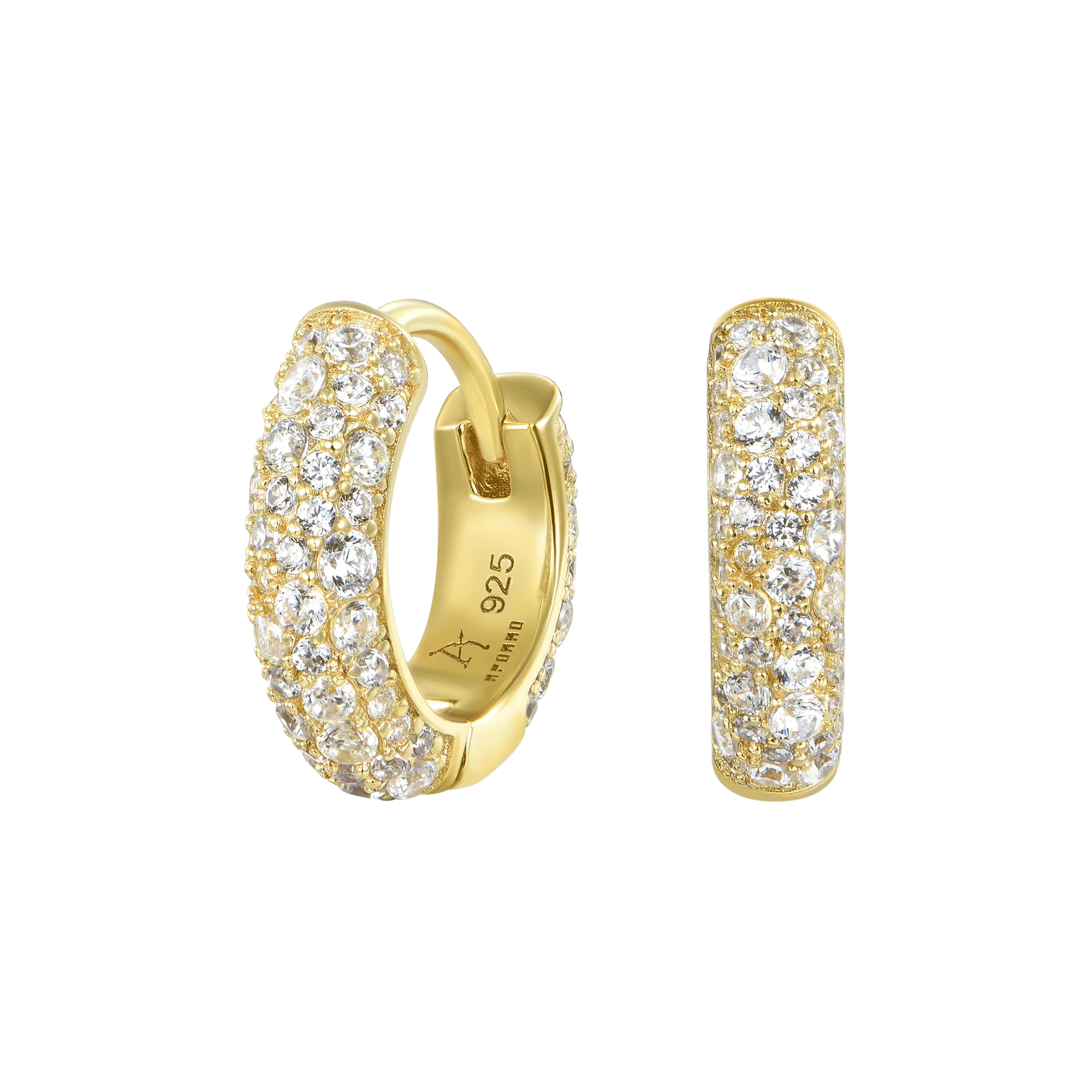 Round Paved Hoop Earrings - Pair - Image 7