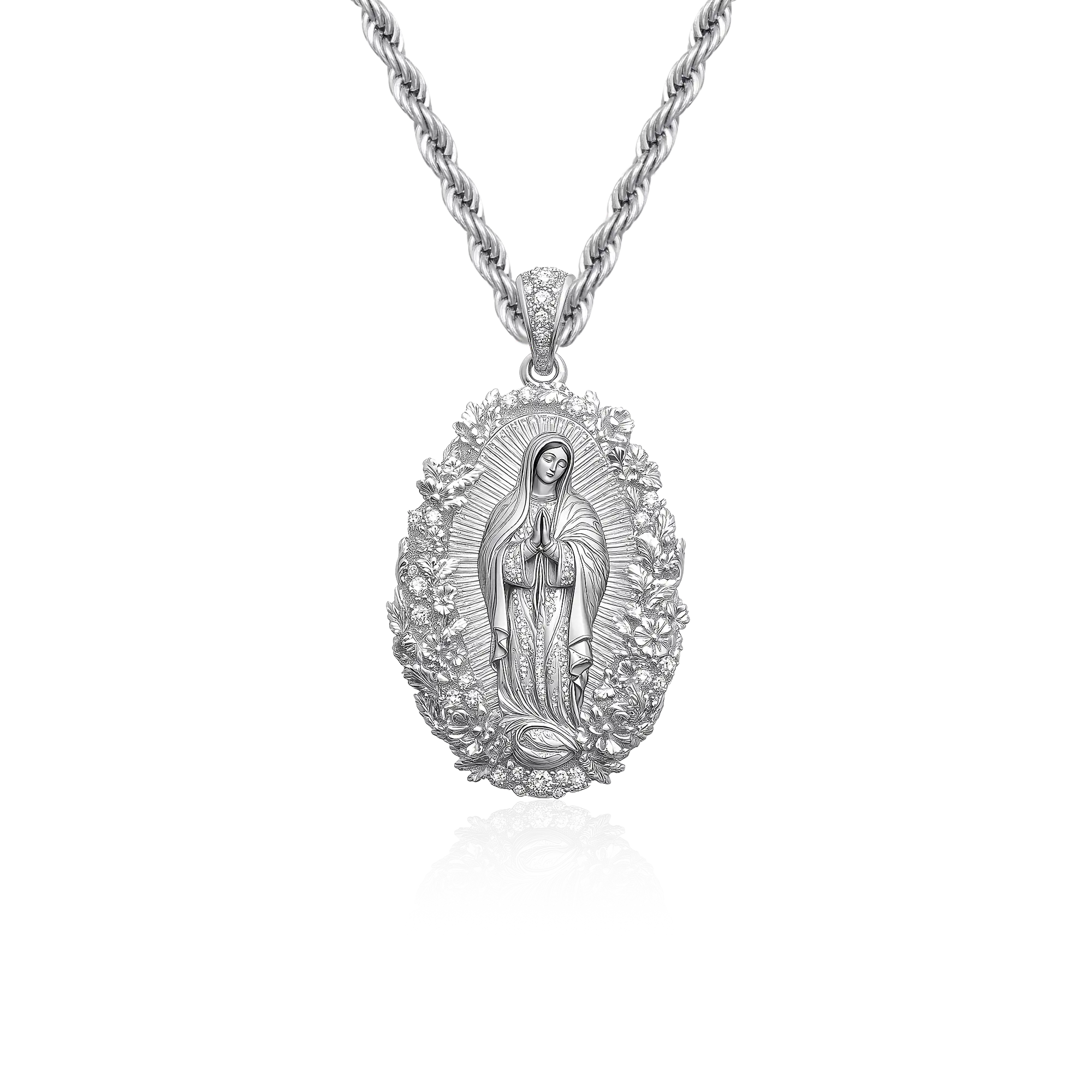 Saint Mary Floral Grace Pendant - Image 10