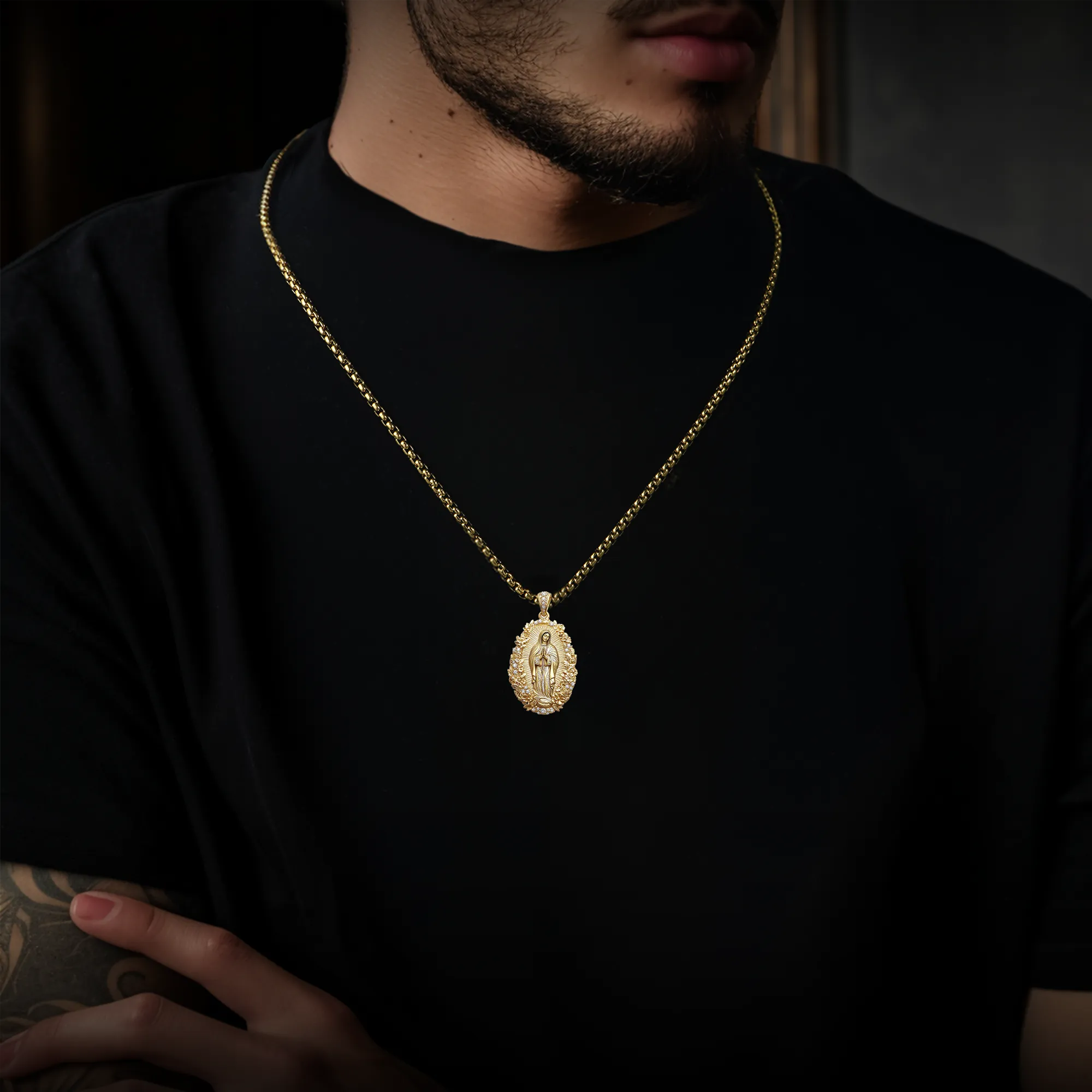 Saint Mary Floral Grace Pendant - Image 2