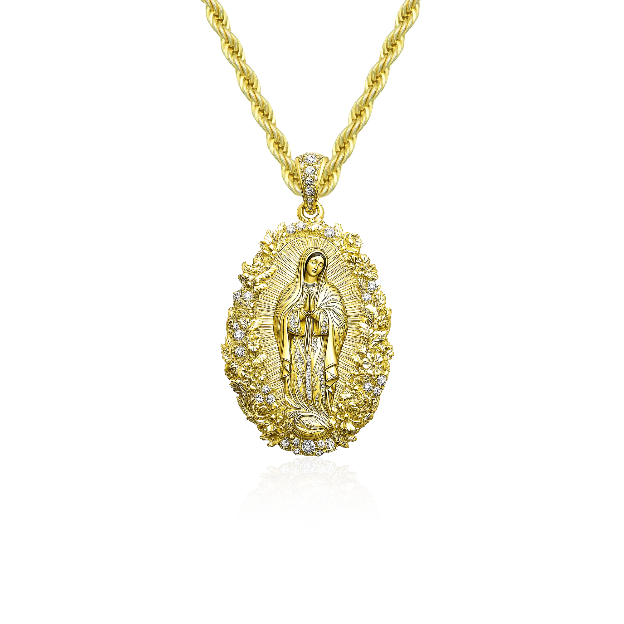 Saint Mary Floral Grace Pendant - Image 5