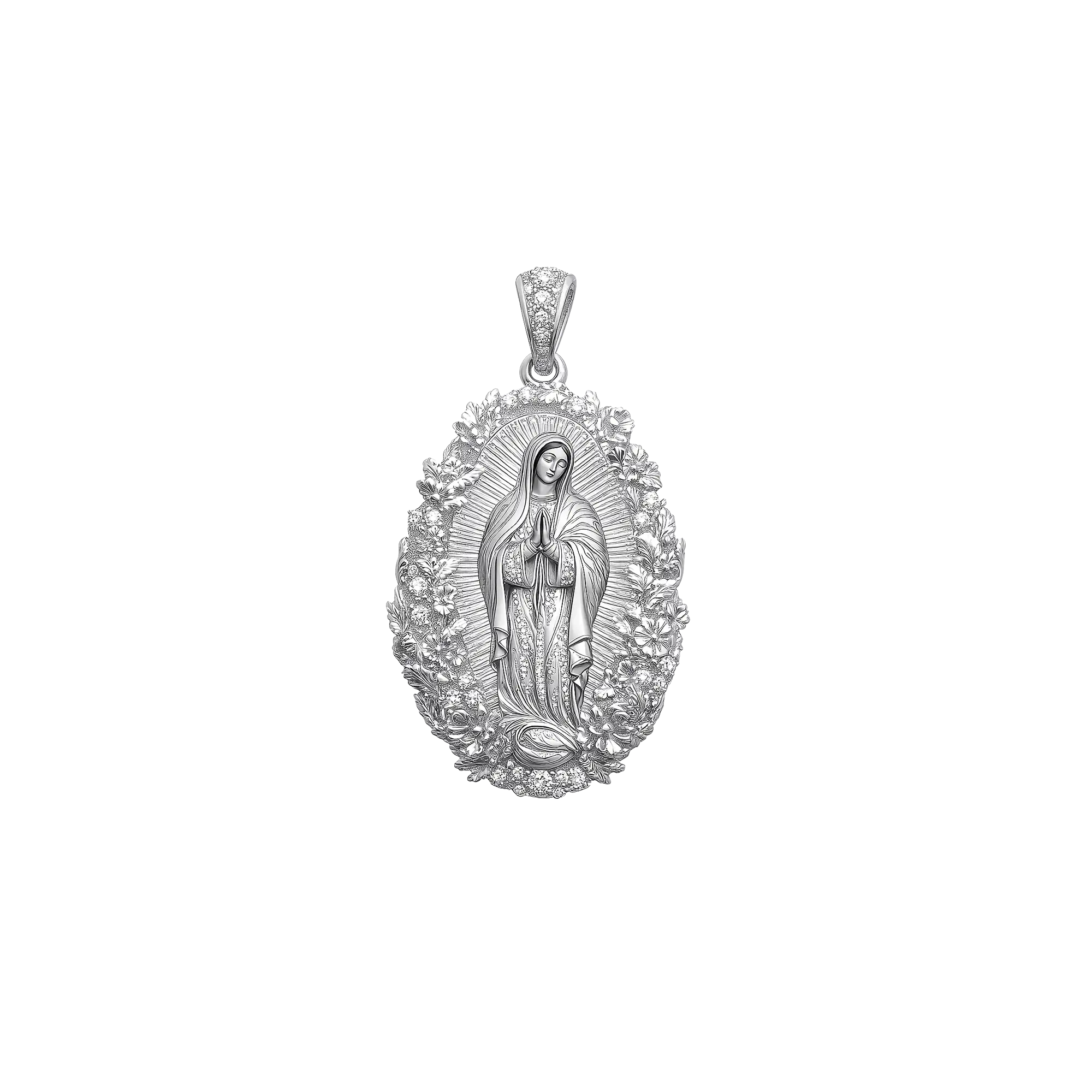 Saint Mary Floral Grace Pendant - Image 6