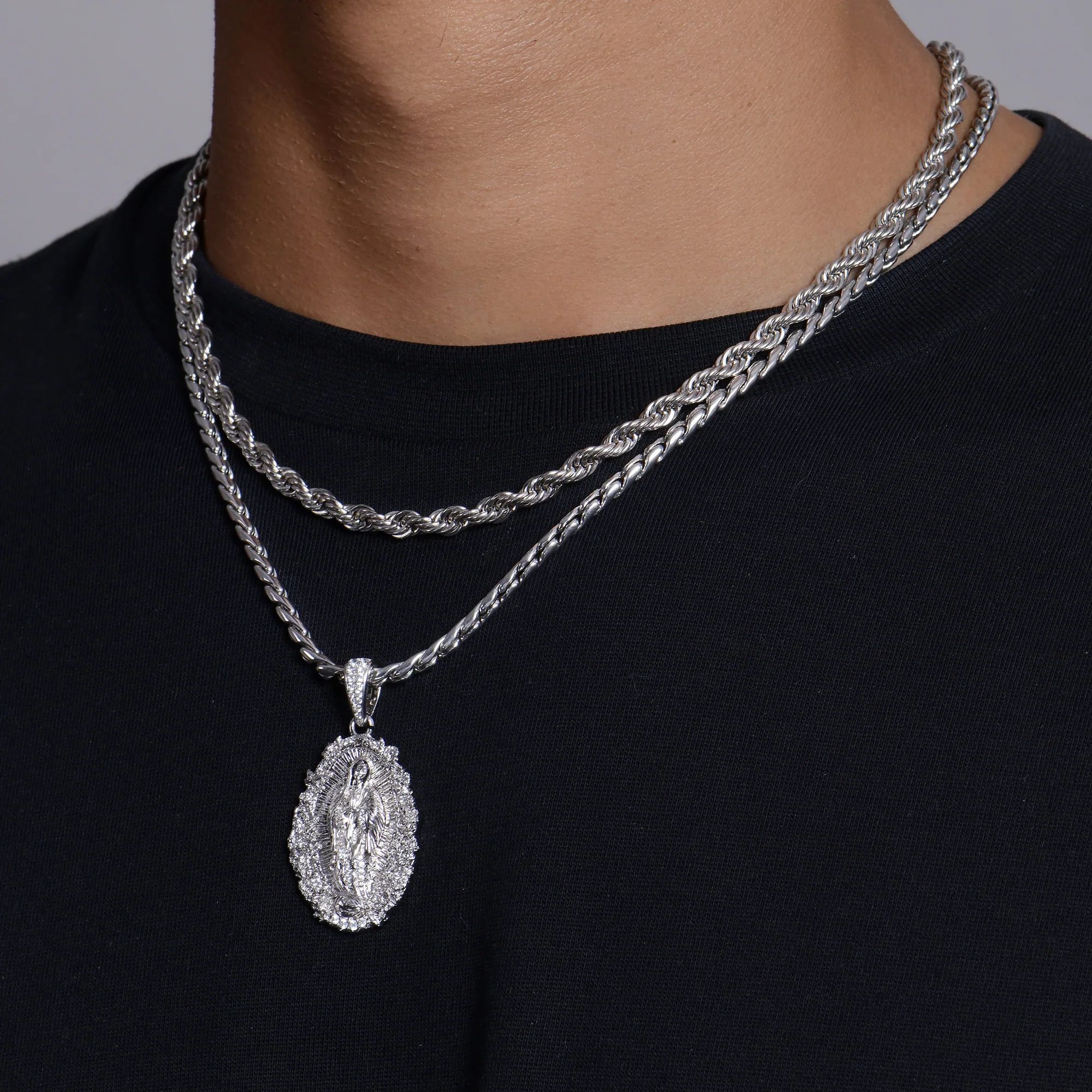 Saint Mary Floral Grace Pendant - Image 7