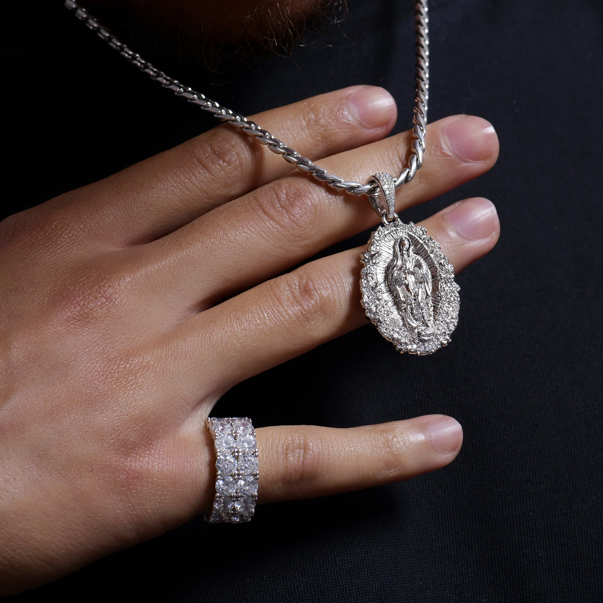 Saint Mary Floral Grace Pendant - Image 8