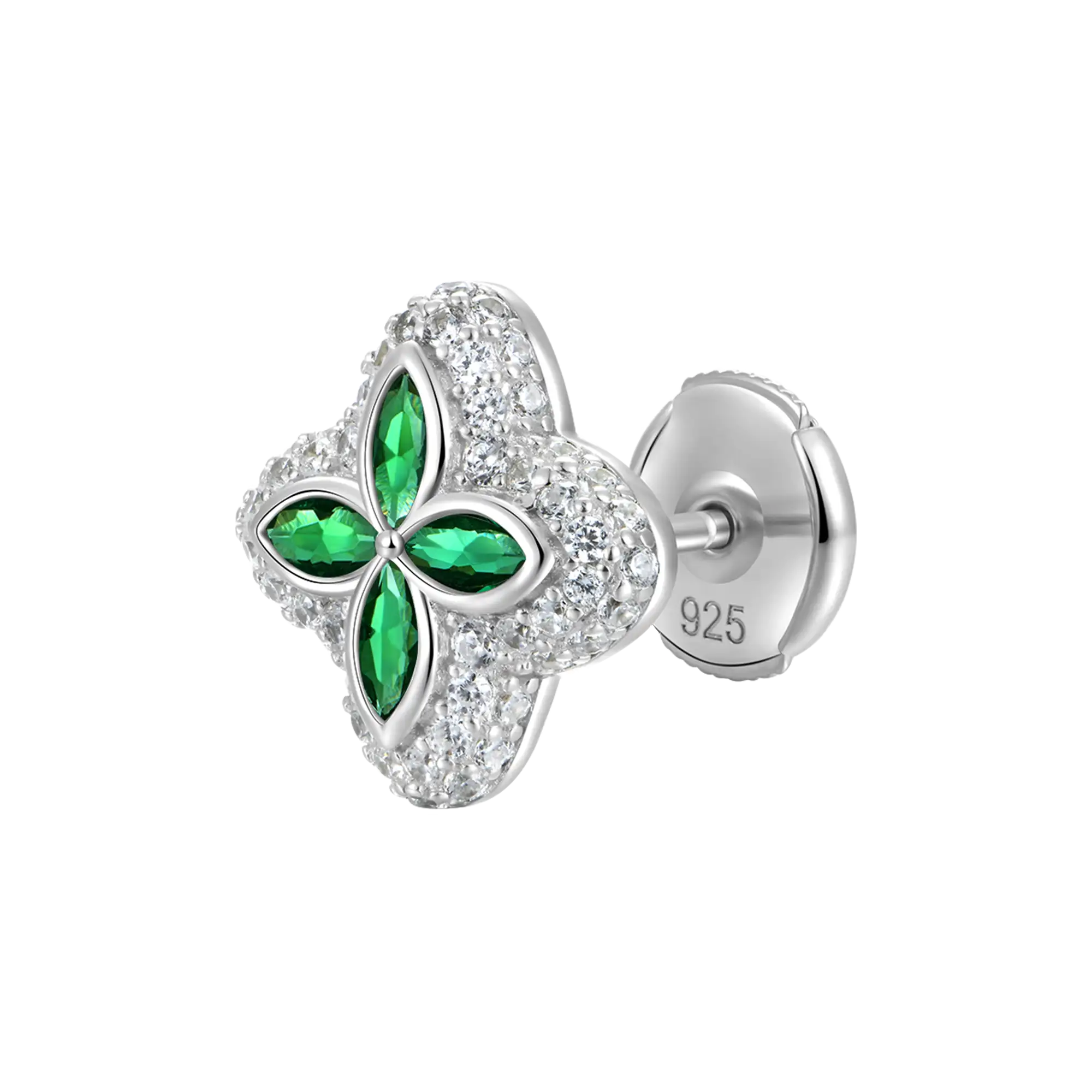 Iced Luminous Clover Pendant & Earring Set - Image 5