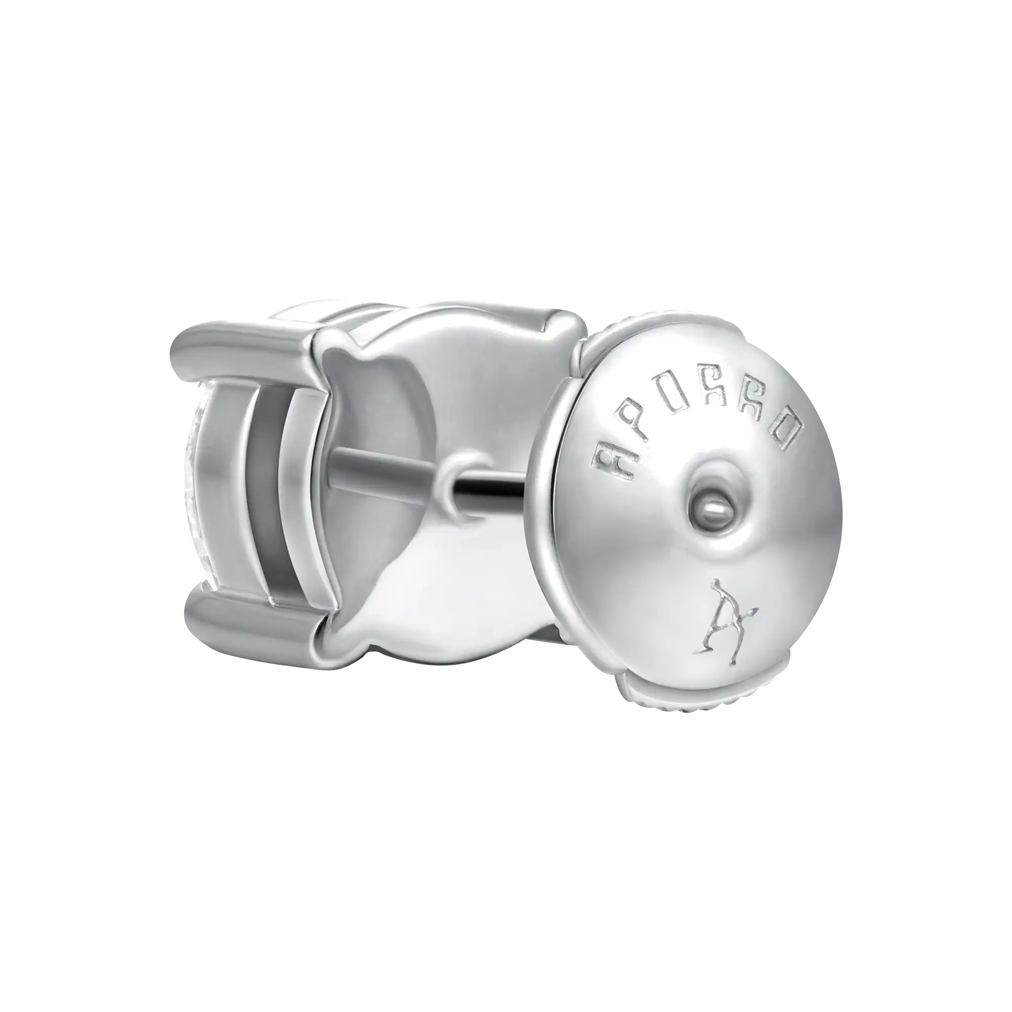 Single Moissanite Round Cut Stud Earring - Image 6
