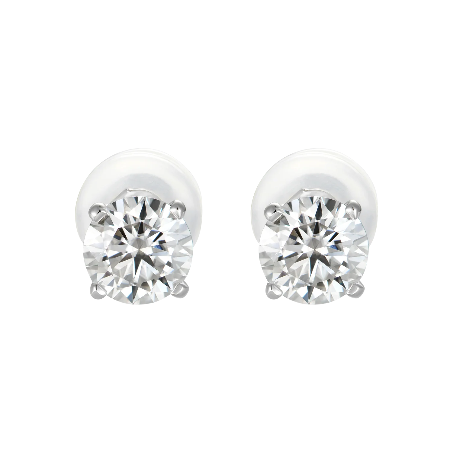 Solid Gold Round Diamond Stud Earrings-Pair - Image 8