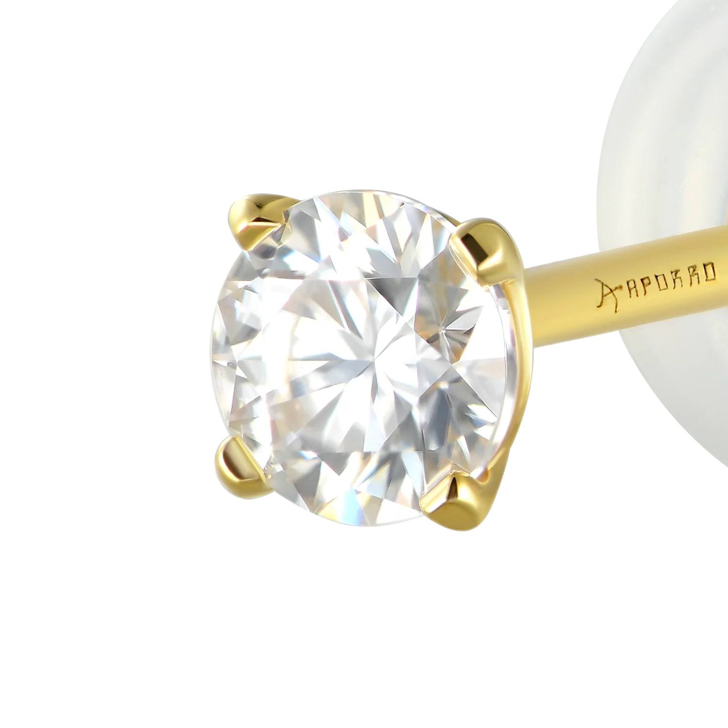 Solid Gold Round Diamond Stud Earrings-Pair - Image 15