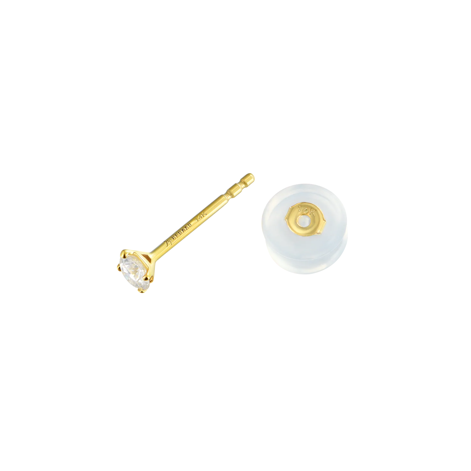 Solid Gold Round Diamond Stud Earrings-Pair - Image 17