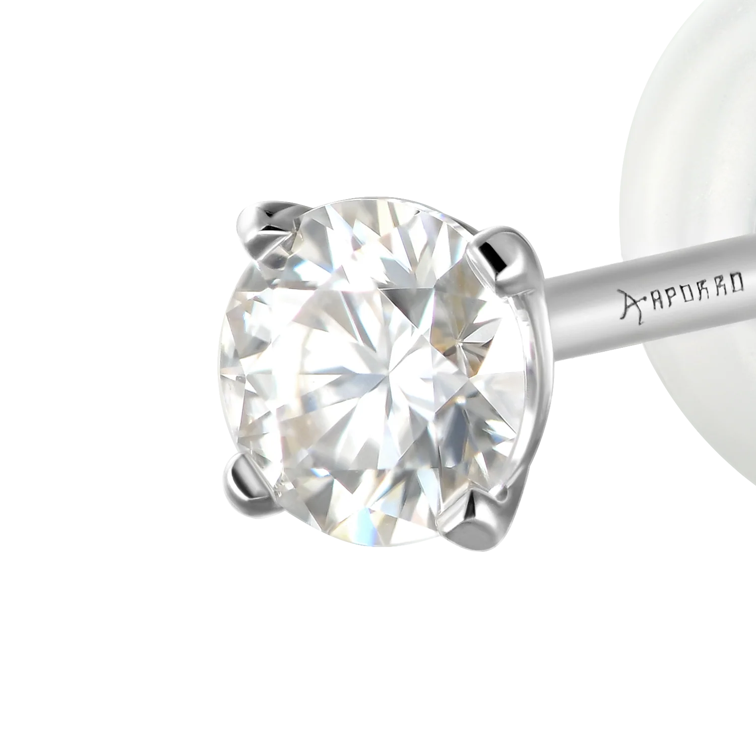 Solid Gold Round Diamond Stud Earrings-Pair - Image 19