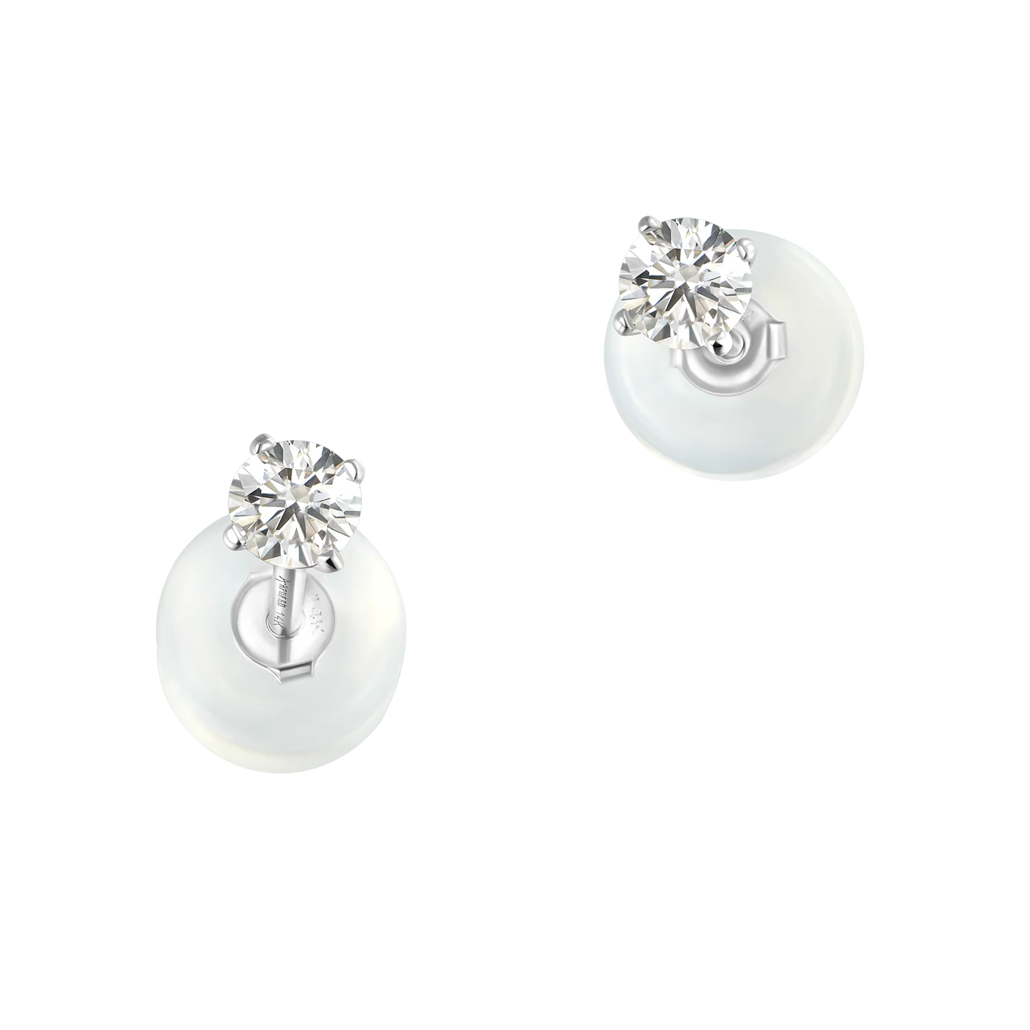 Solid Gold Round Diamond Stud Earrings-Pair - Image 21