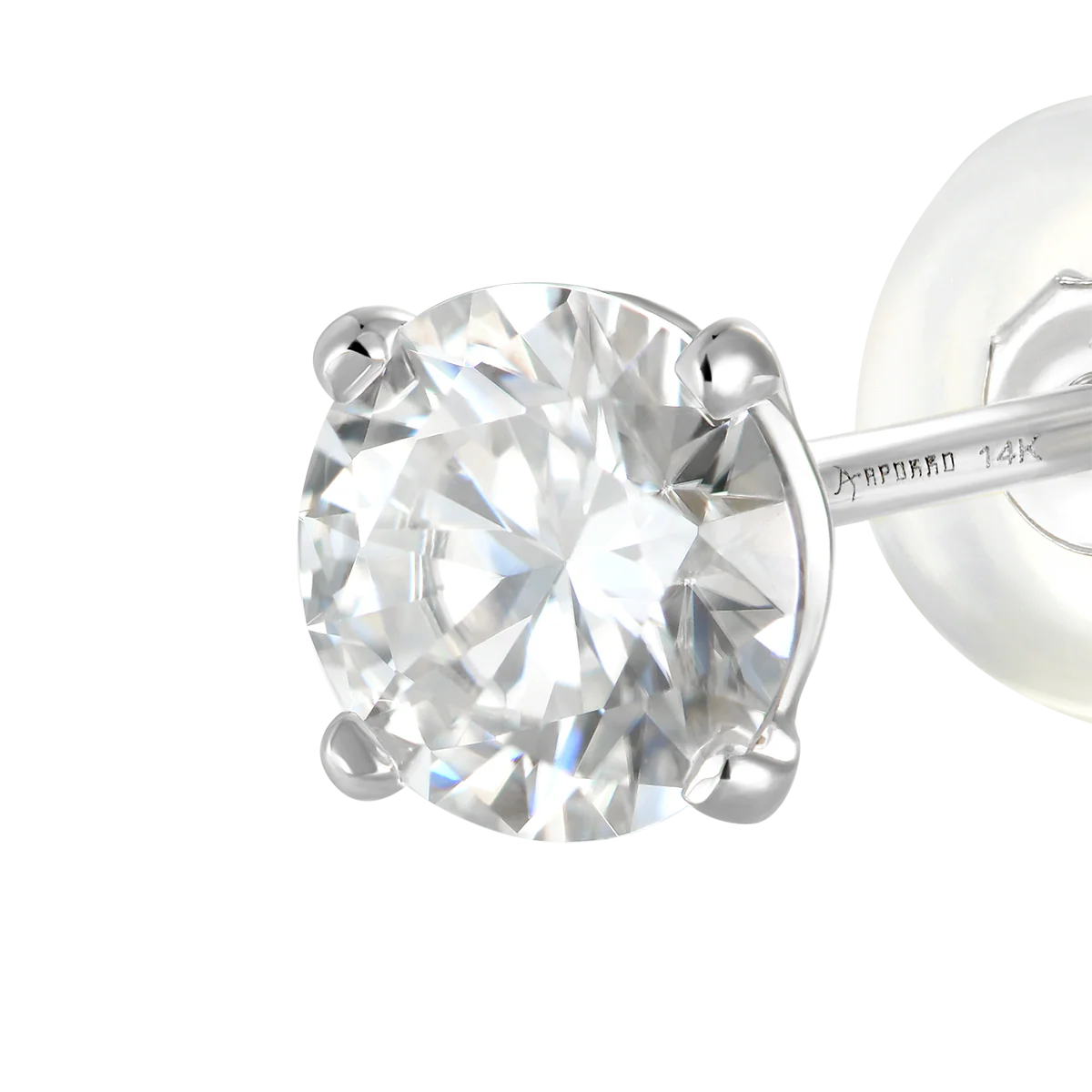 Solid Gold Round Diamond Stud Earrings-Pair - Image 11