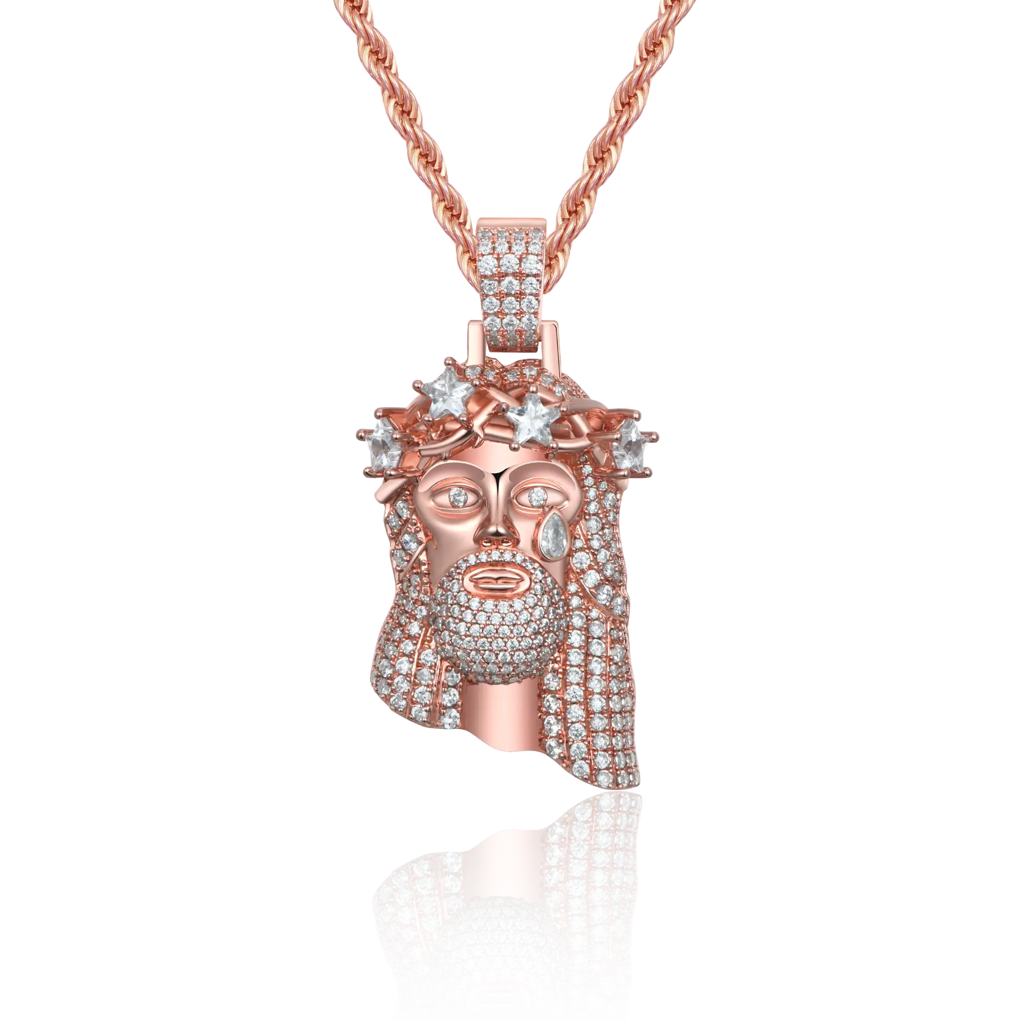 Small Brass Stellar Jesus Pendant - Image 4