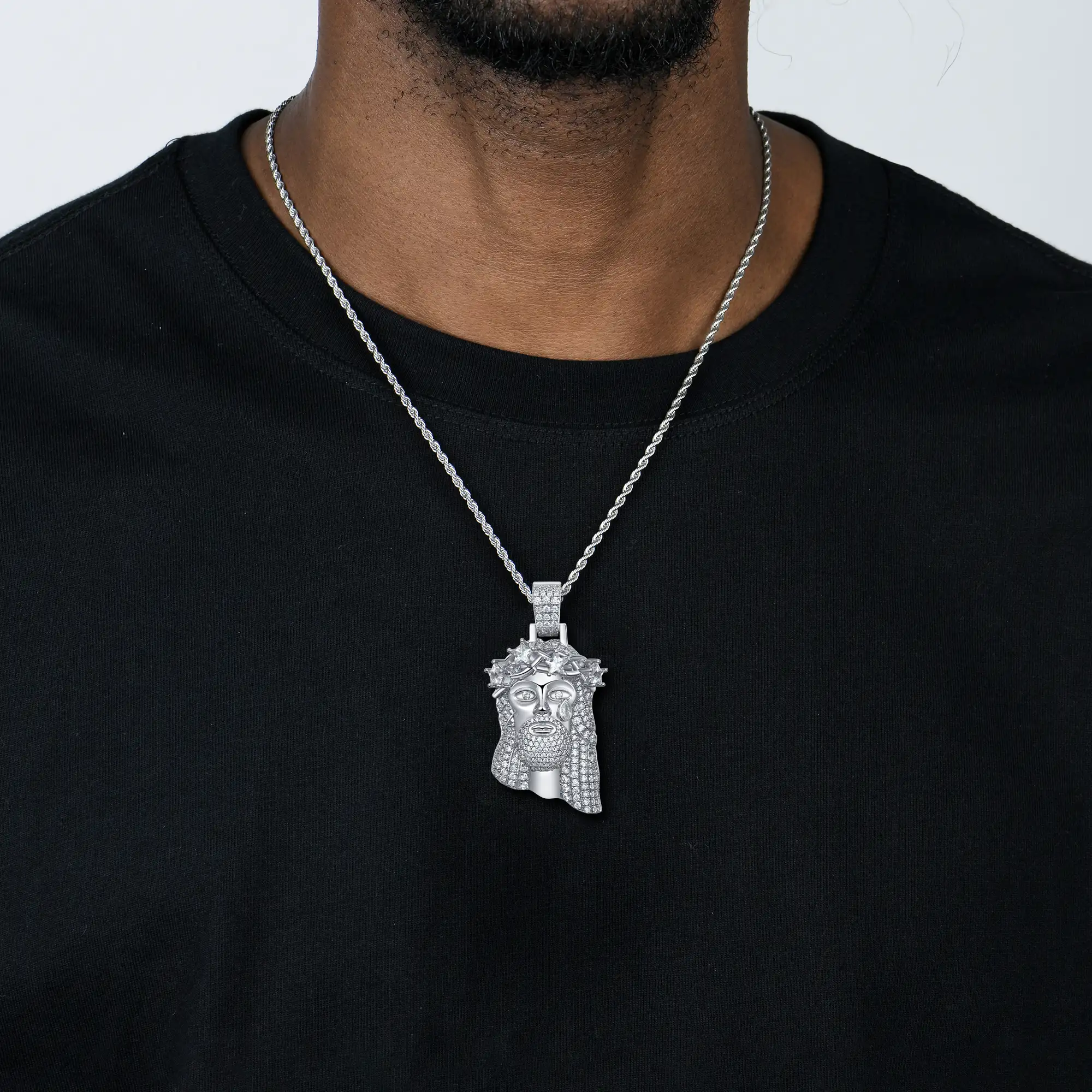 Small Brass Stellar Jesus Pendant - Image 8