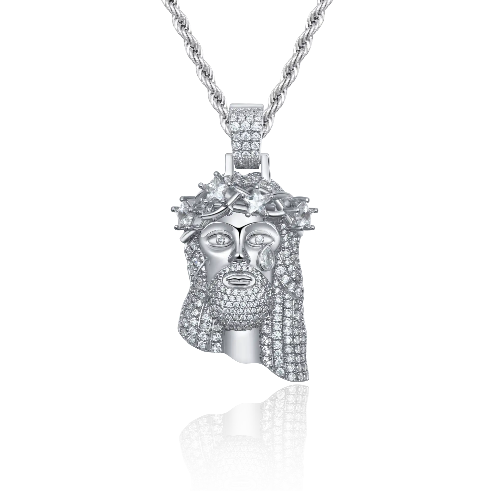 Small Brass Stellar Jesus Pendant - Image 9