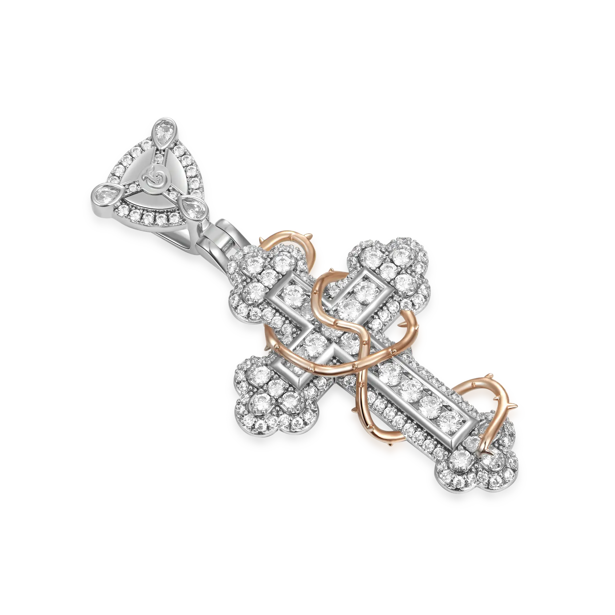 Thorned Blossom Cross Pendant - Small - Image 4