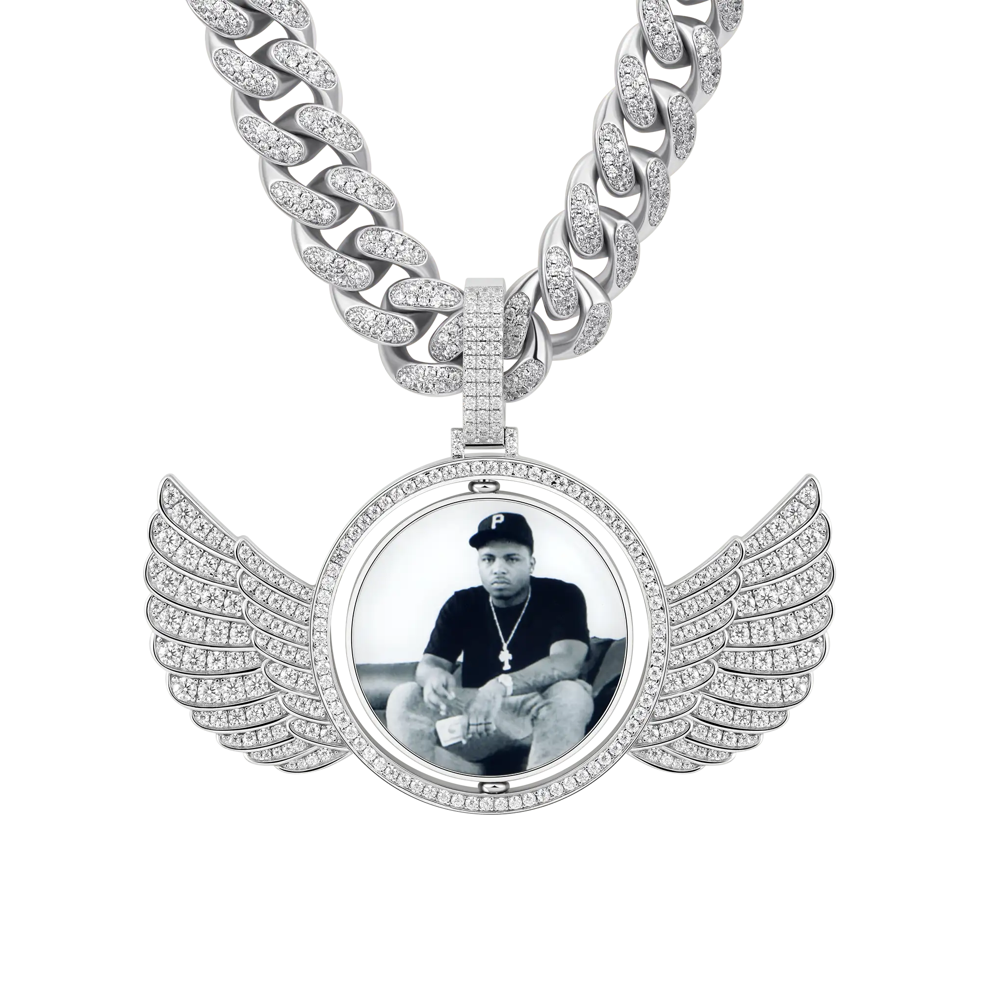Custom Rotating Wings Photo Pendant - Image 2