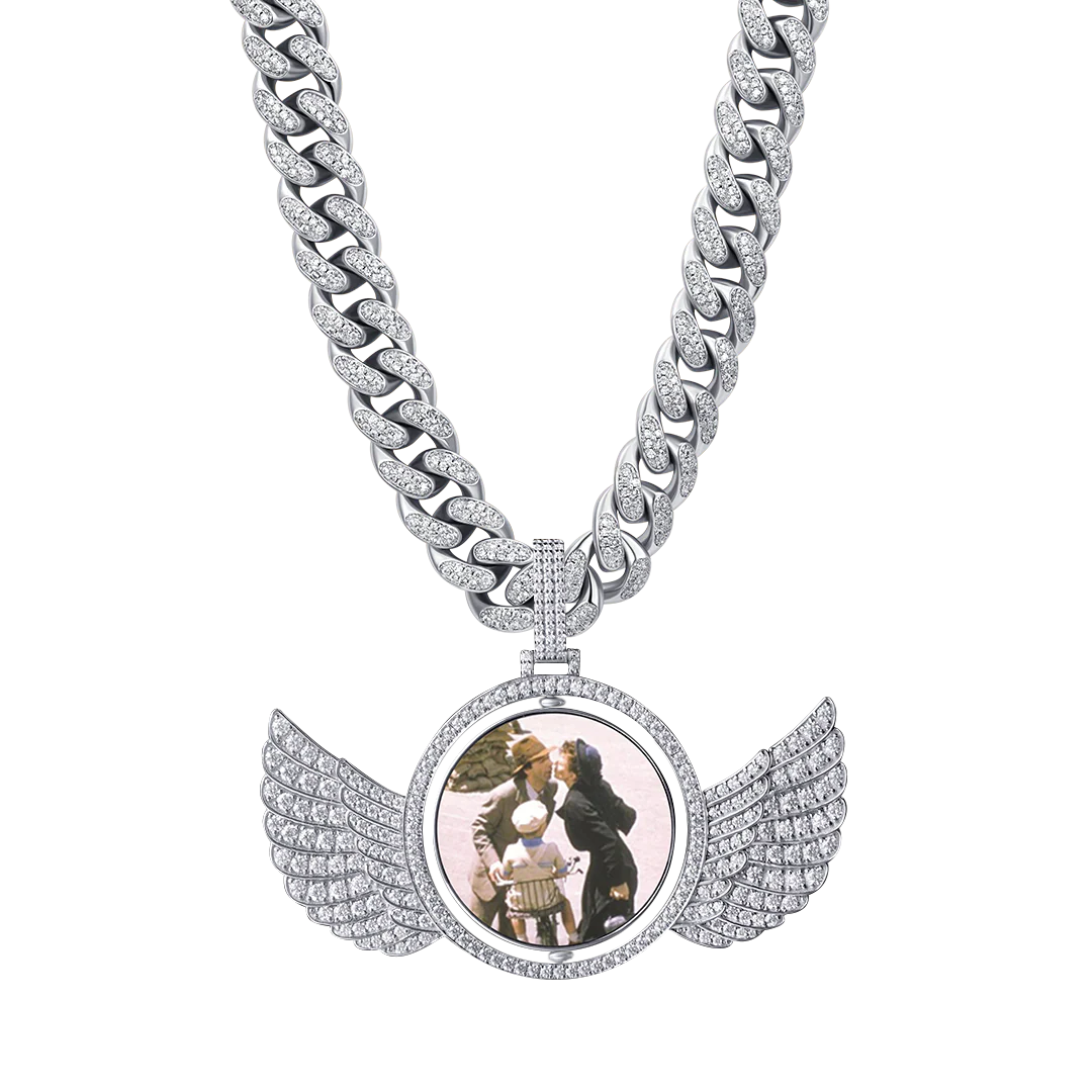 Custom Rotating Wings Photo Pendant - Image 4
