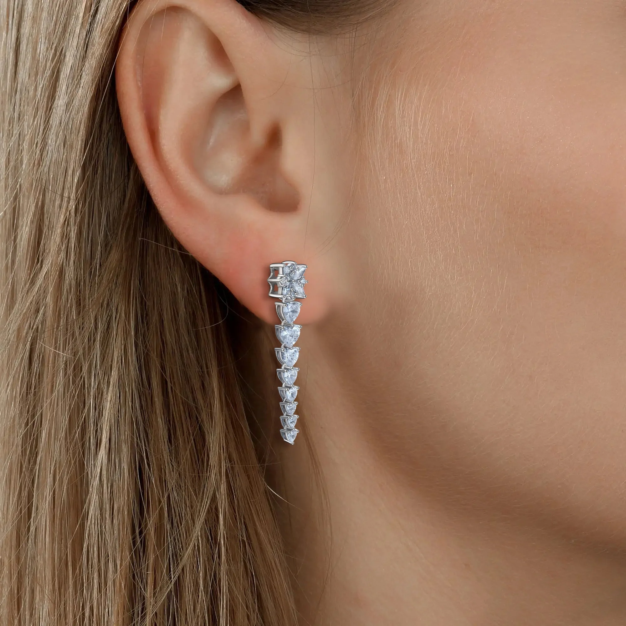 S925 Charming Heart Dop Earring - Image 3