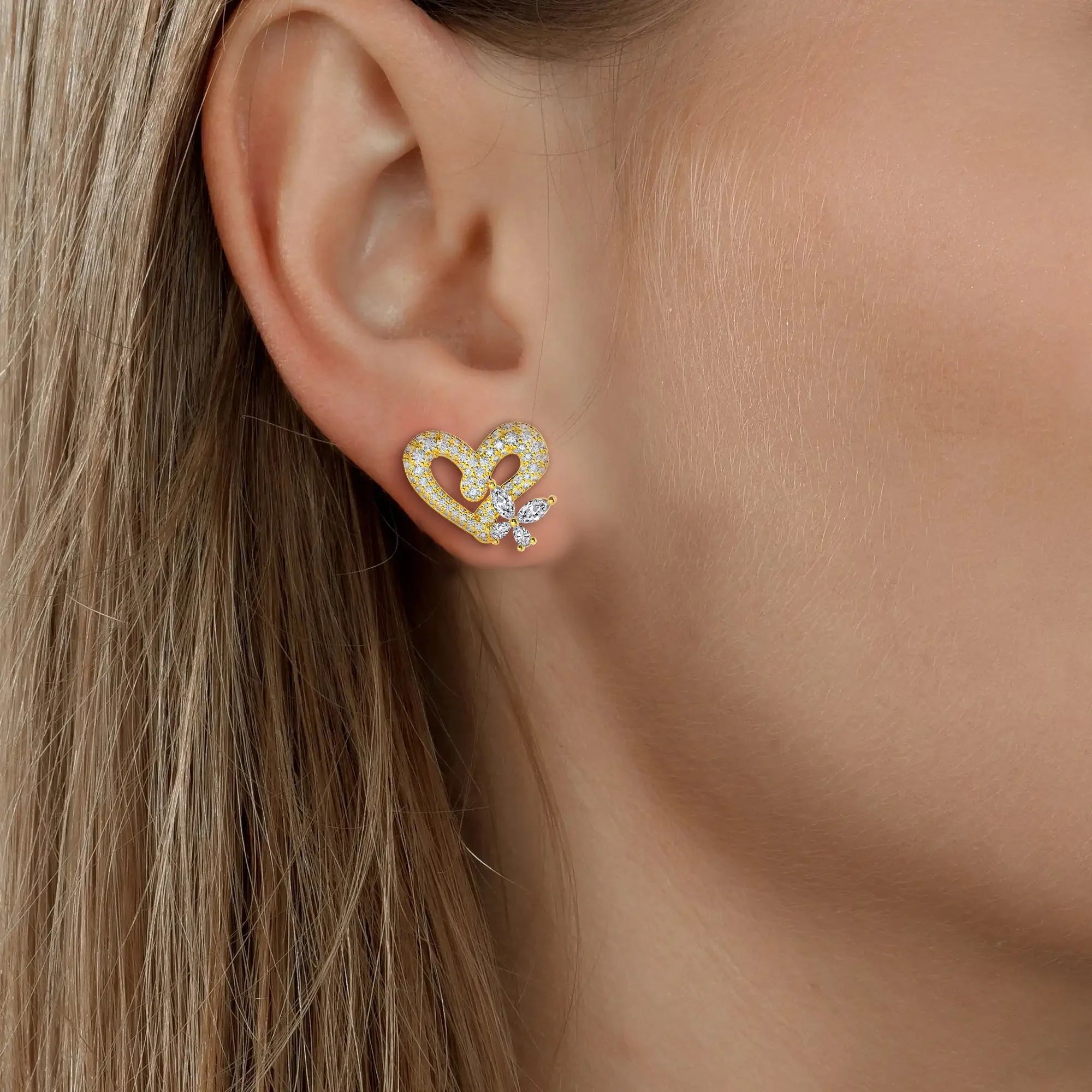 S925 Loving Grace Butterfly Stud Earring - Image 3