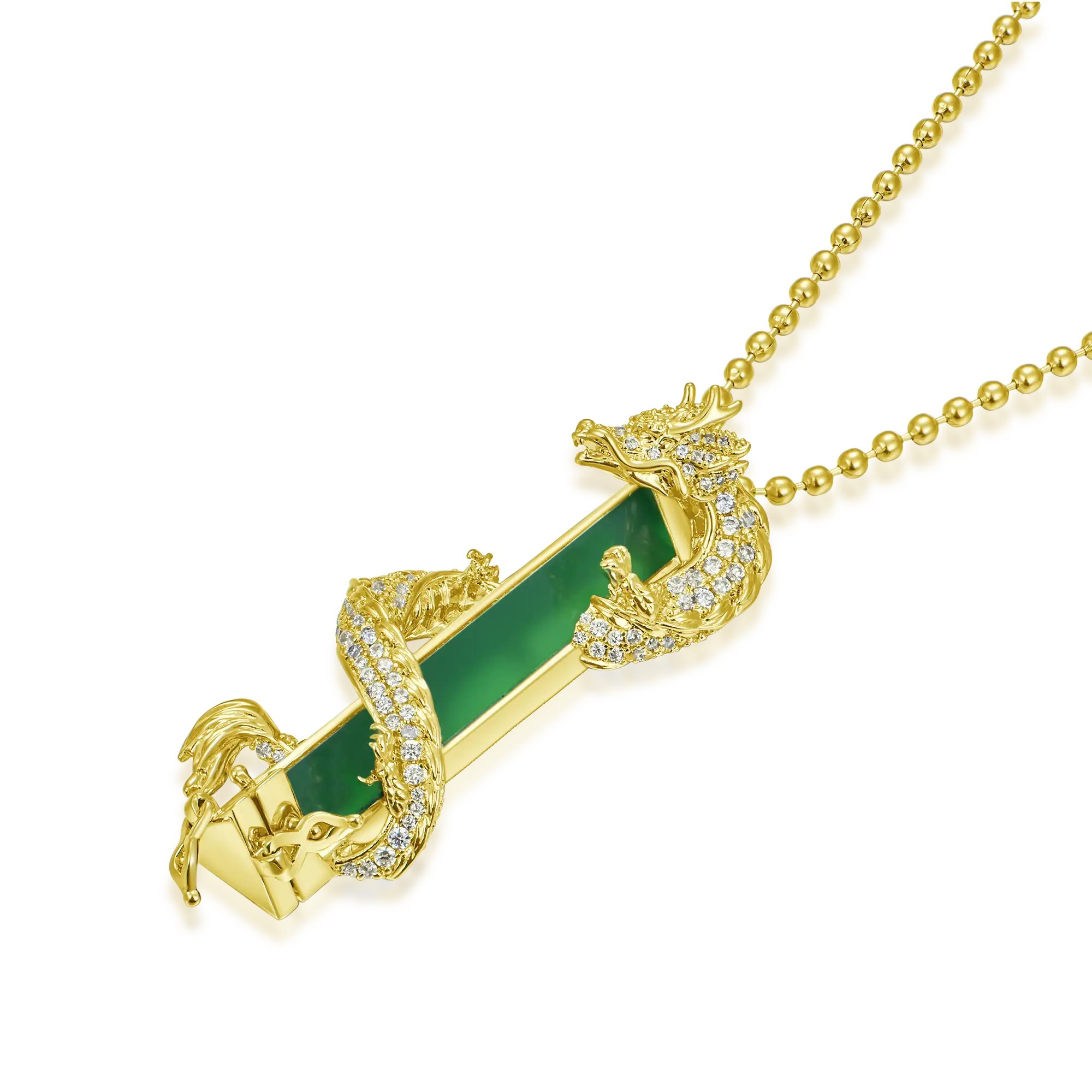 WONG Ⅱ Iced Out Jade Column Pendant - Image 10