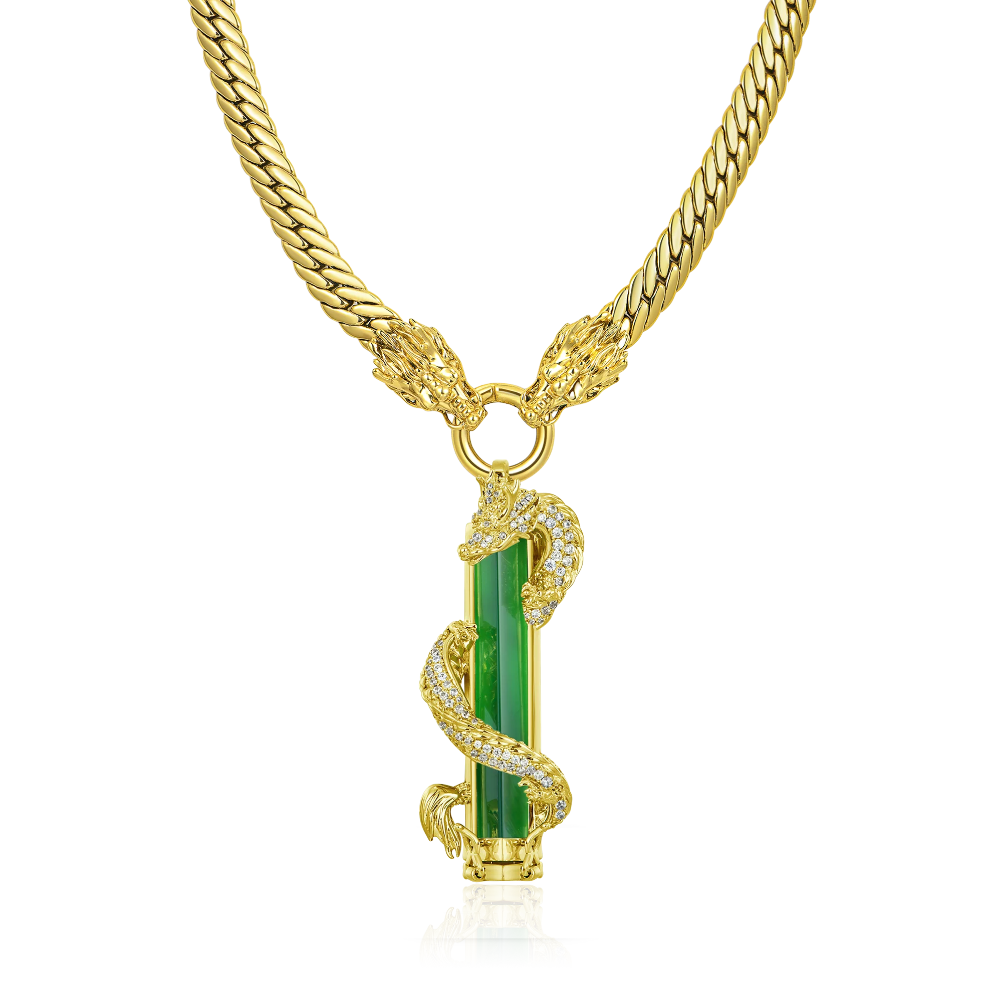 WONG Ⅱ Iced Out Jade Column Pendant - Image 12