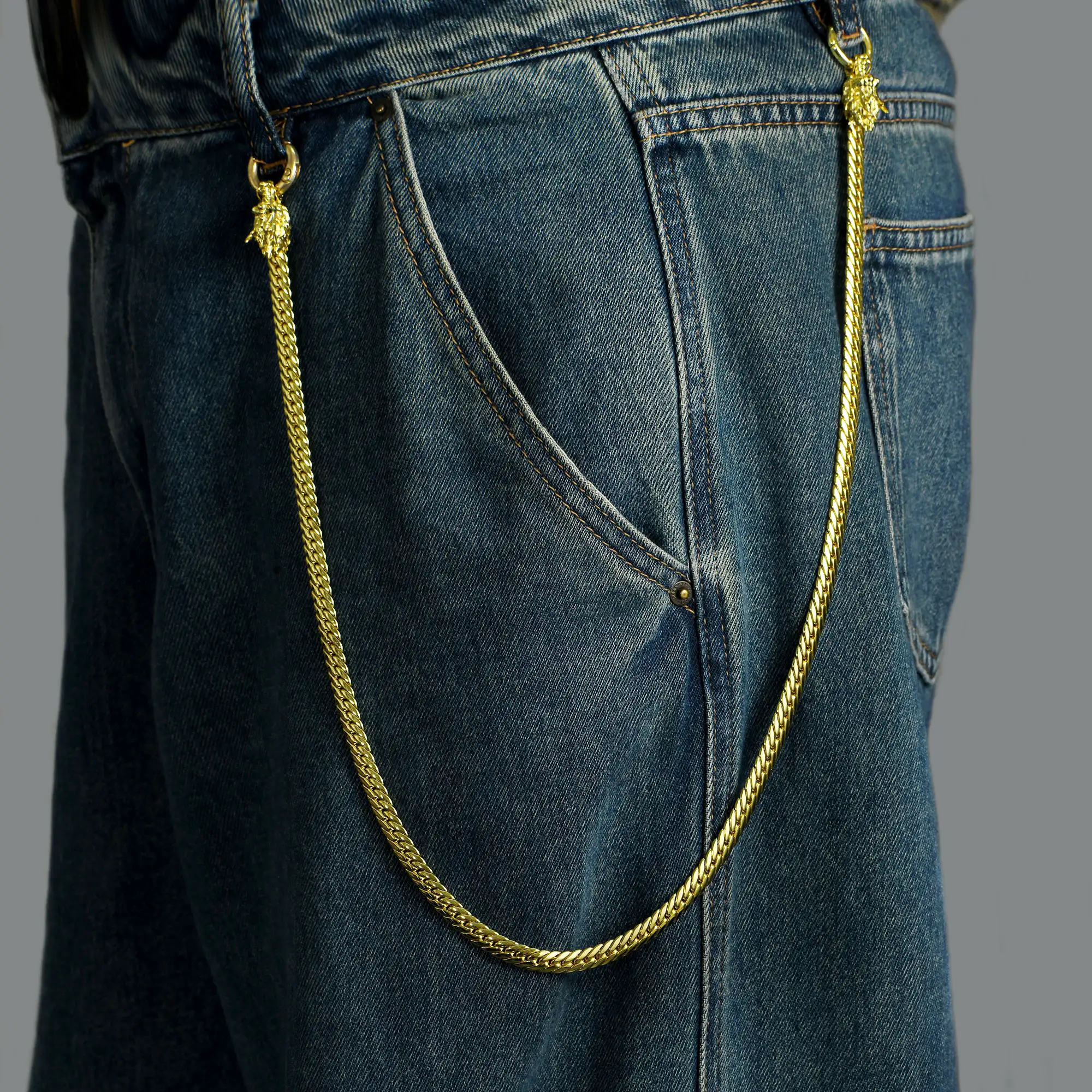 WONG Double Dragon Miami Cuban Chain & Wallet Chain - 8mm - Image 3