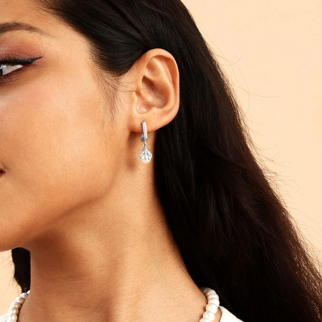 Single WONG Dragon Claw Pearl Dangly Earring - Image 11