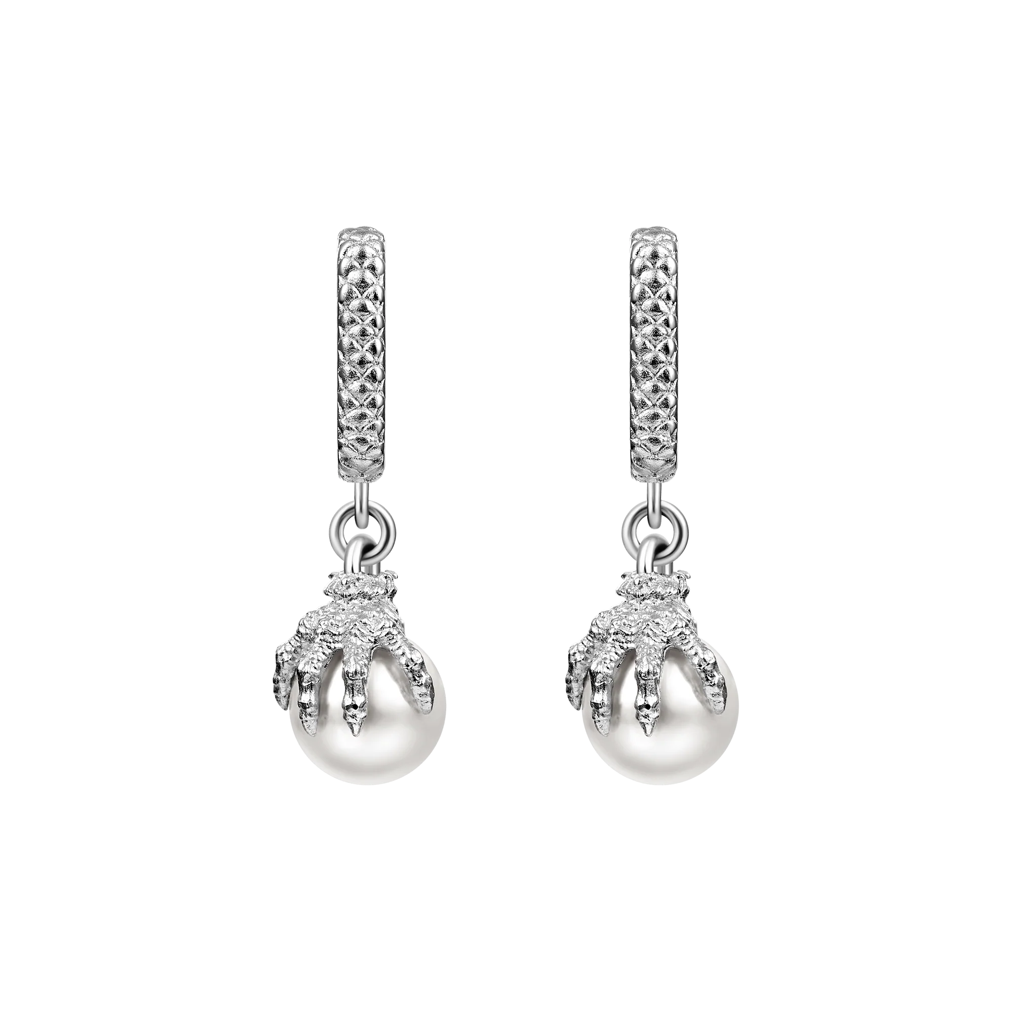 Single WONG Dragon Claw Pearl Dangly Earring - Image 14