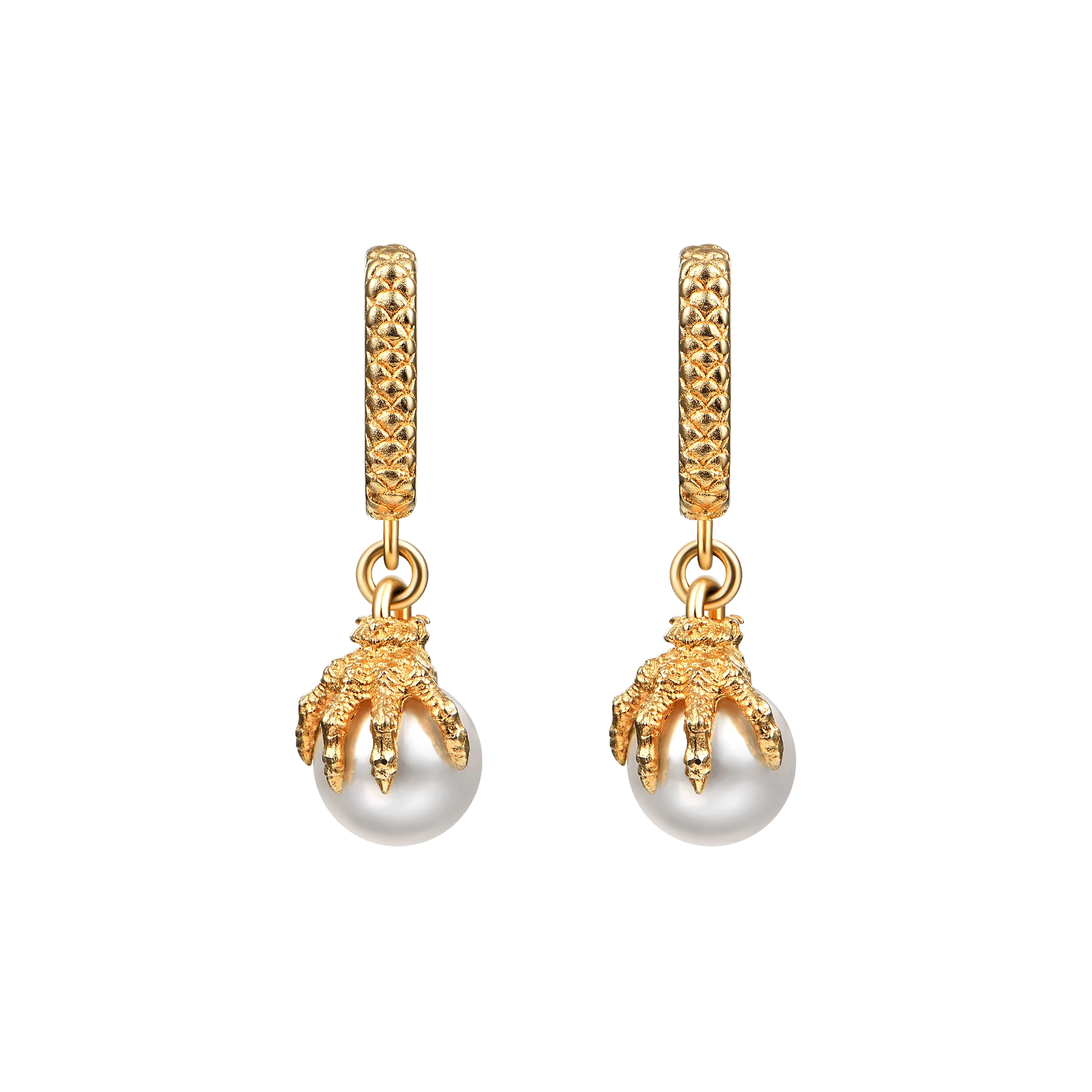 Single WONG Dragon Claw Pearl Dangly Earring - Image 6